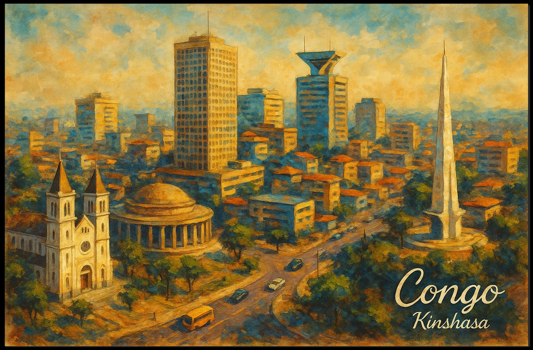 Kinshasa Cityscape Poster