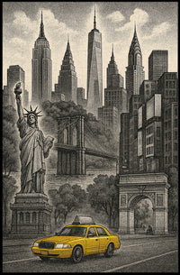 Iconic New York City Landmarks Poster