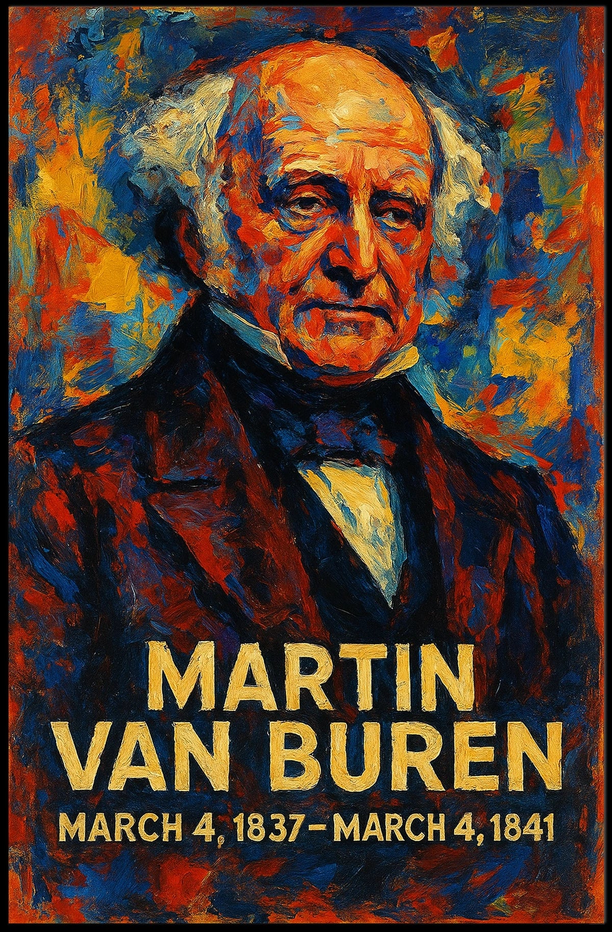 Martin Van Buren 8th President of the United States Glitch Hop Art Poster