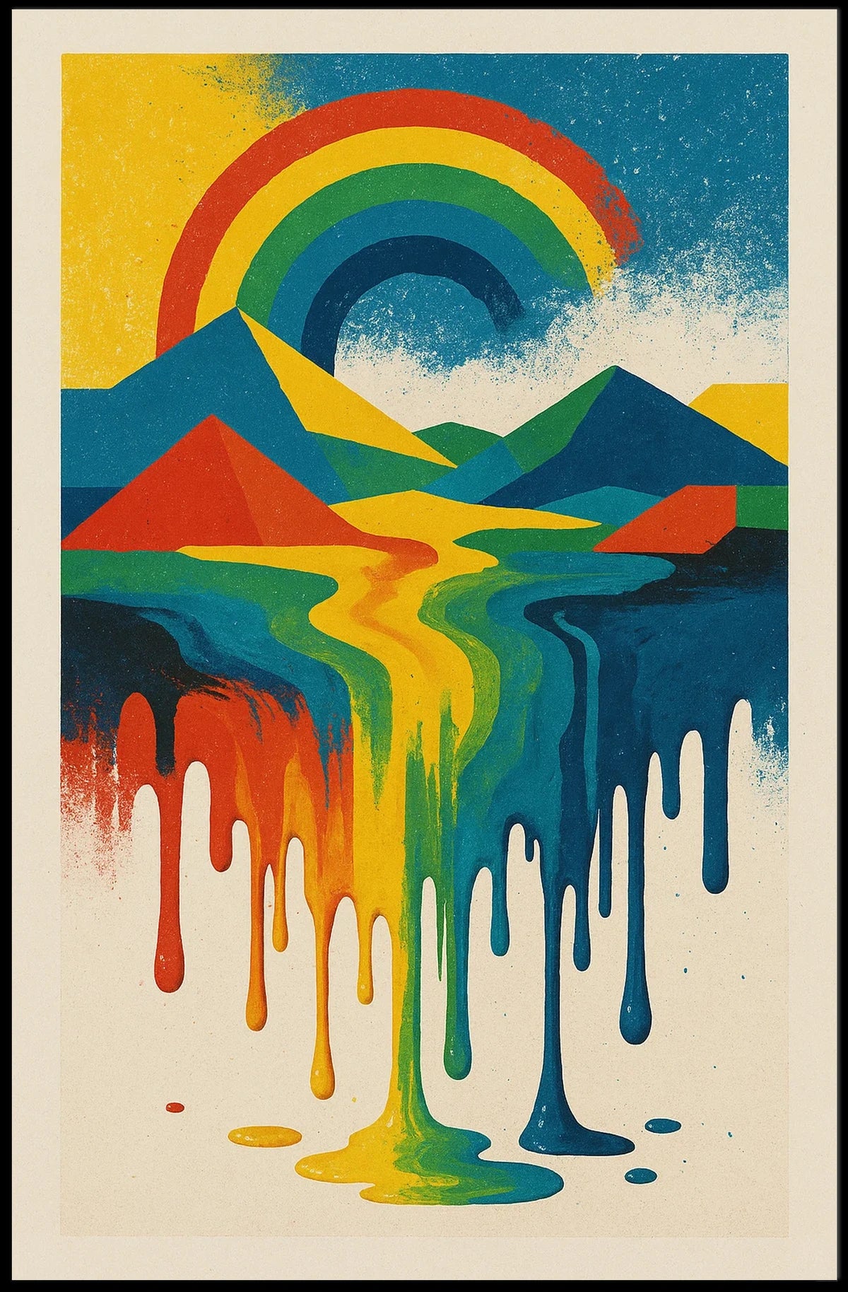 Vibrant Landscape Abstraction Abstract Poster