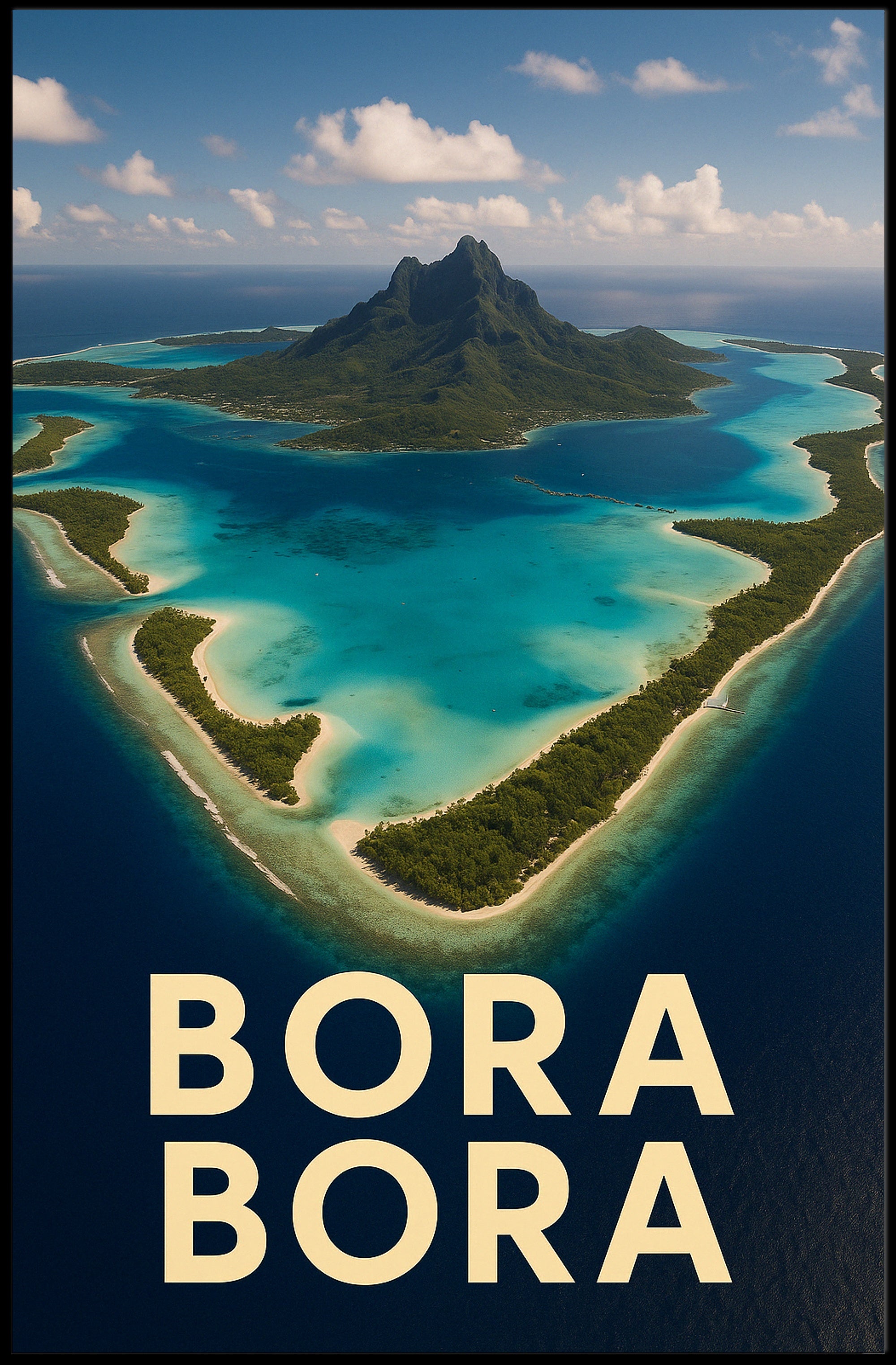 Bora Bora: Serene Aerial View Travel Poster PosterGoat