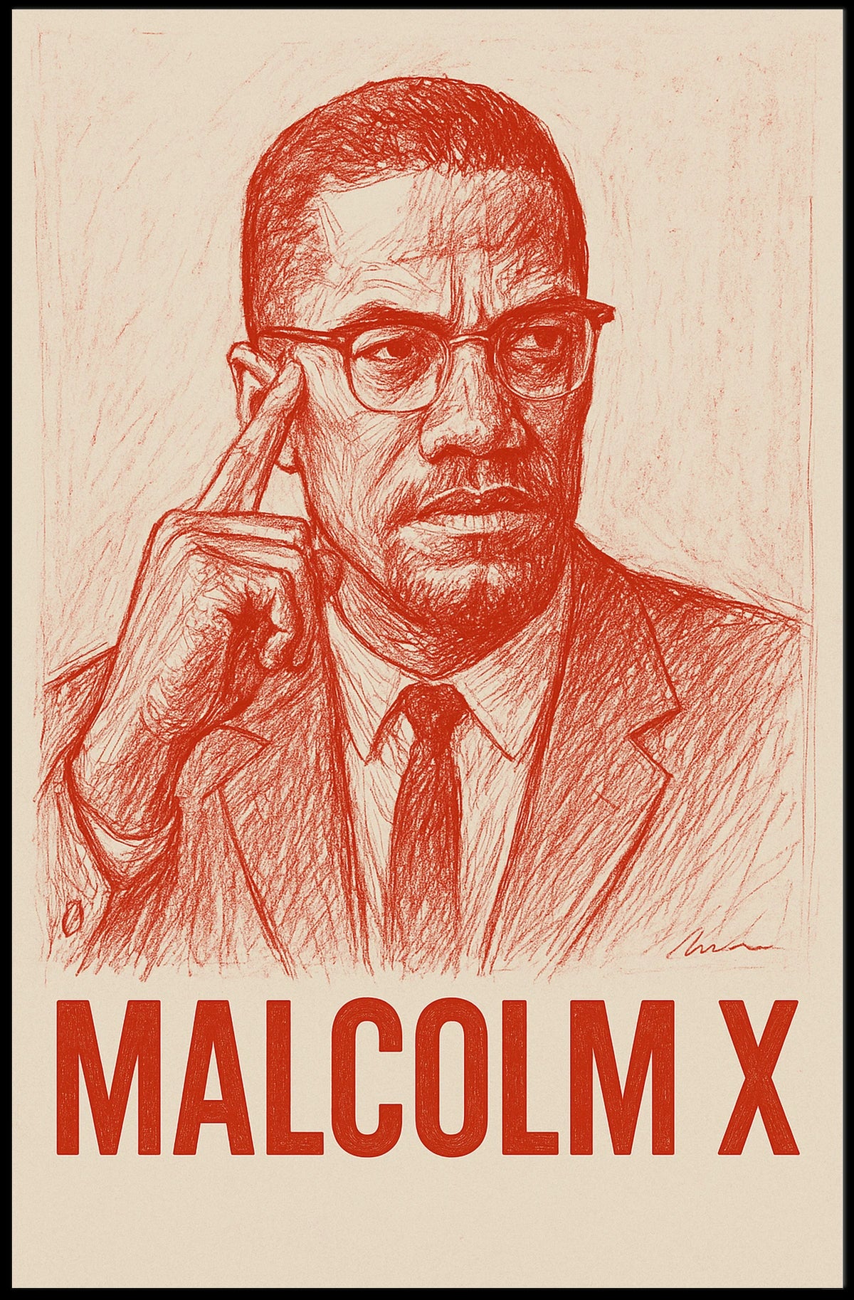 Malcolm X Iconic Leader Poster