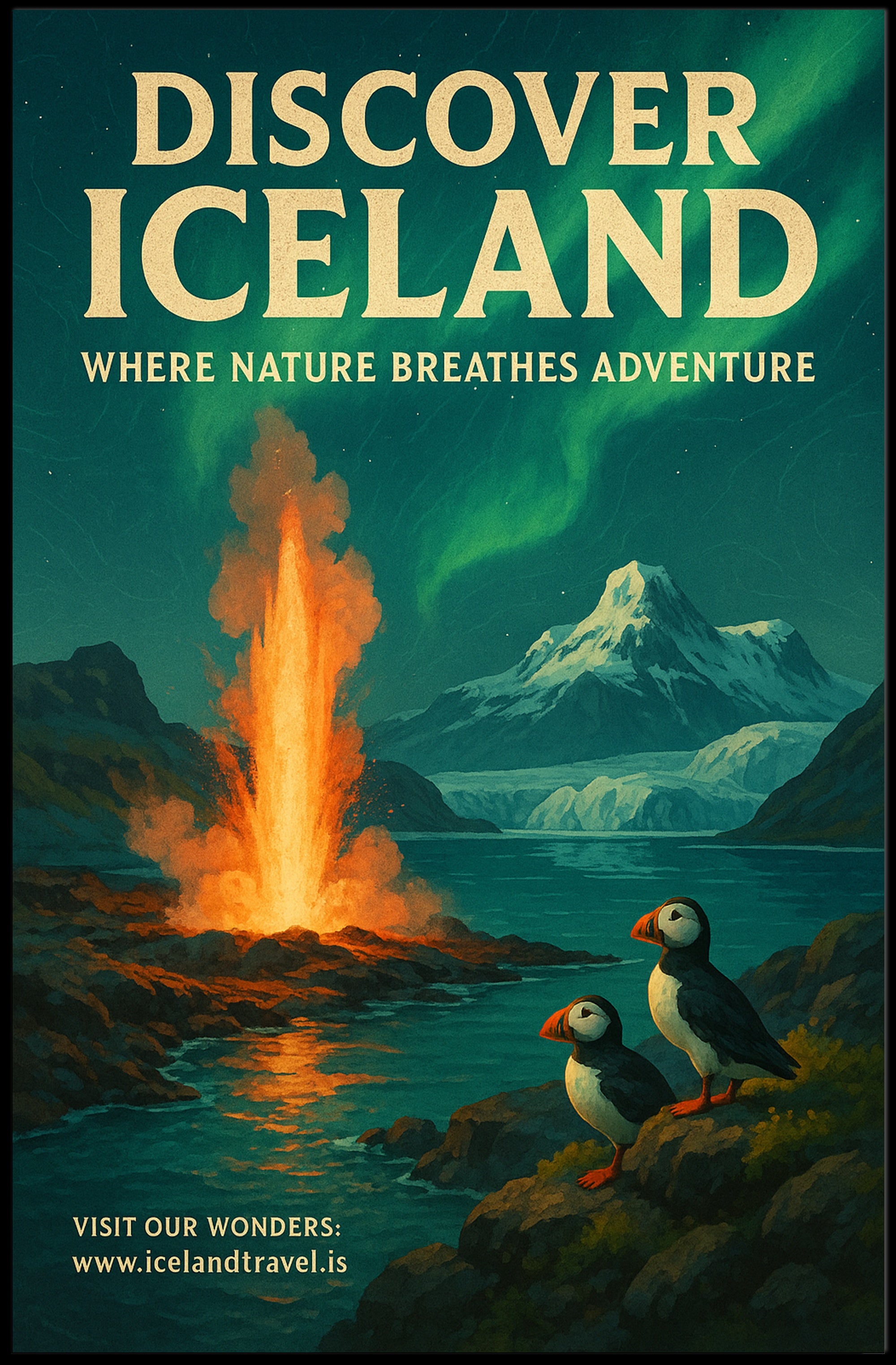 Discover Iceland Adventure Poster Art Print PosterGoat