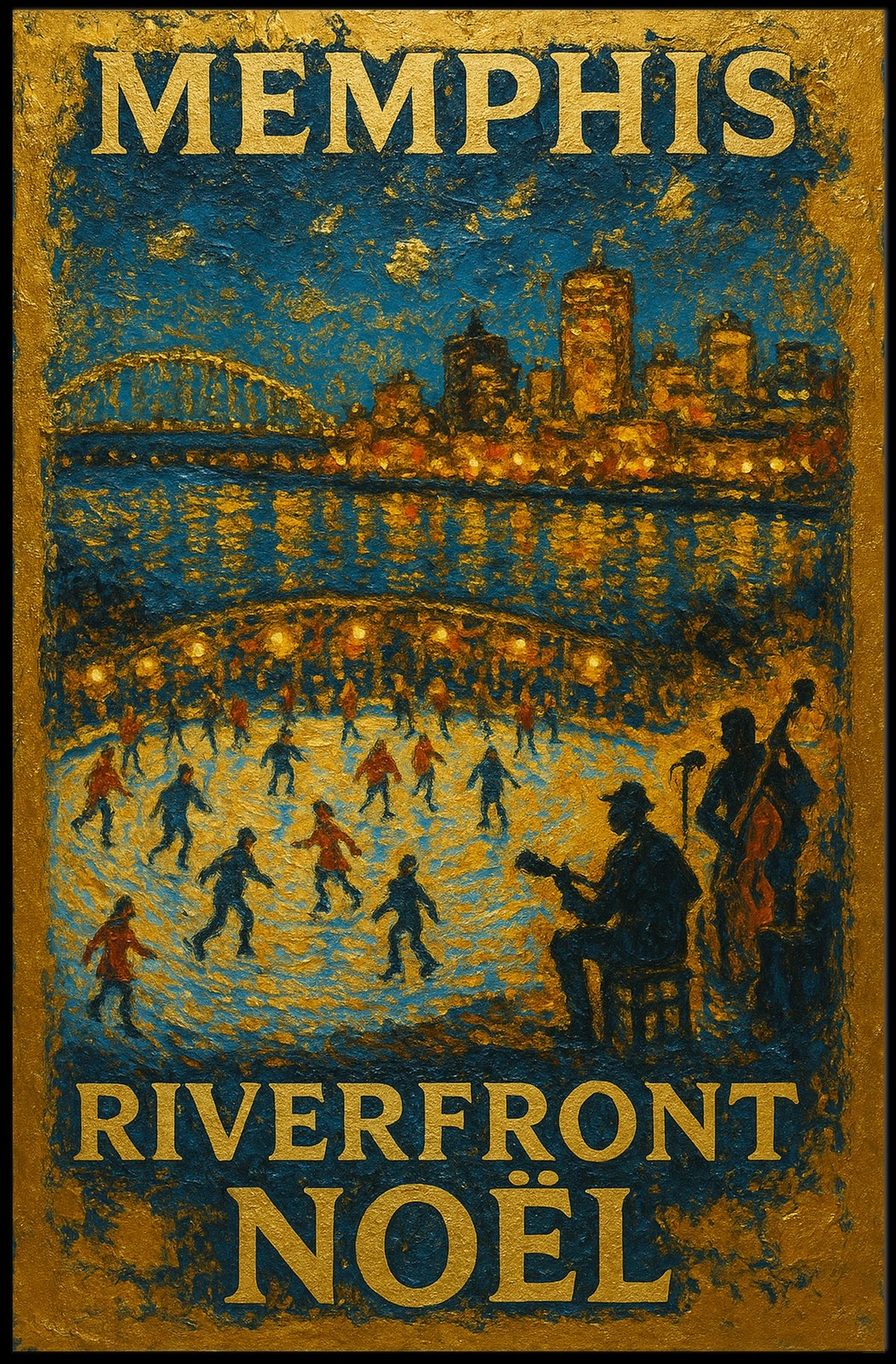 Memphis Riverfront Noël Poster