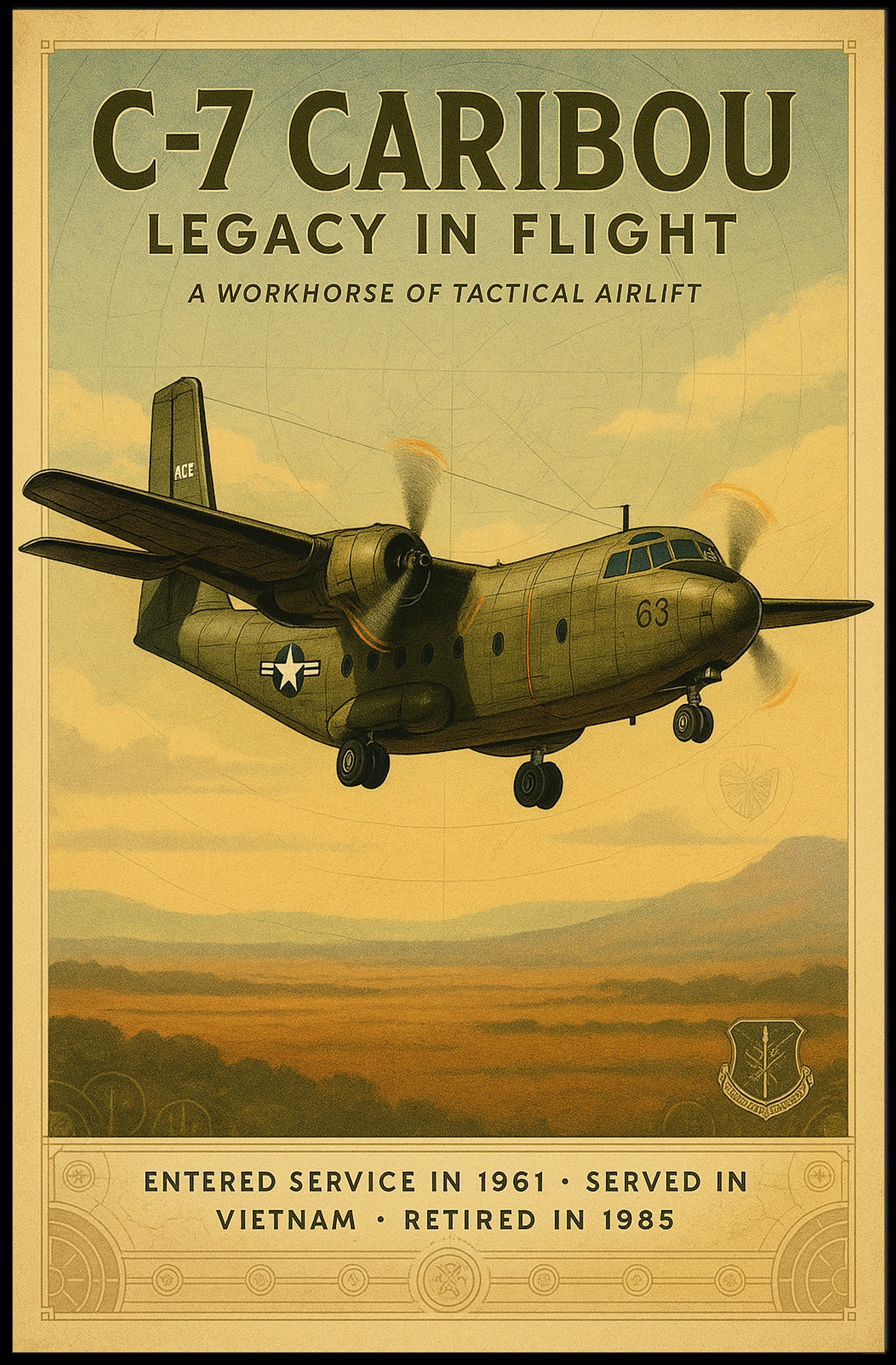 C-7 Caribou Legacy In Flight Poster Art PosterGoat