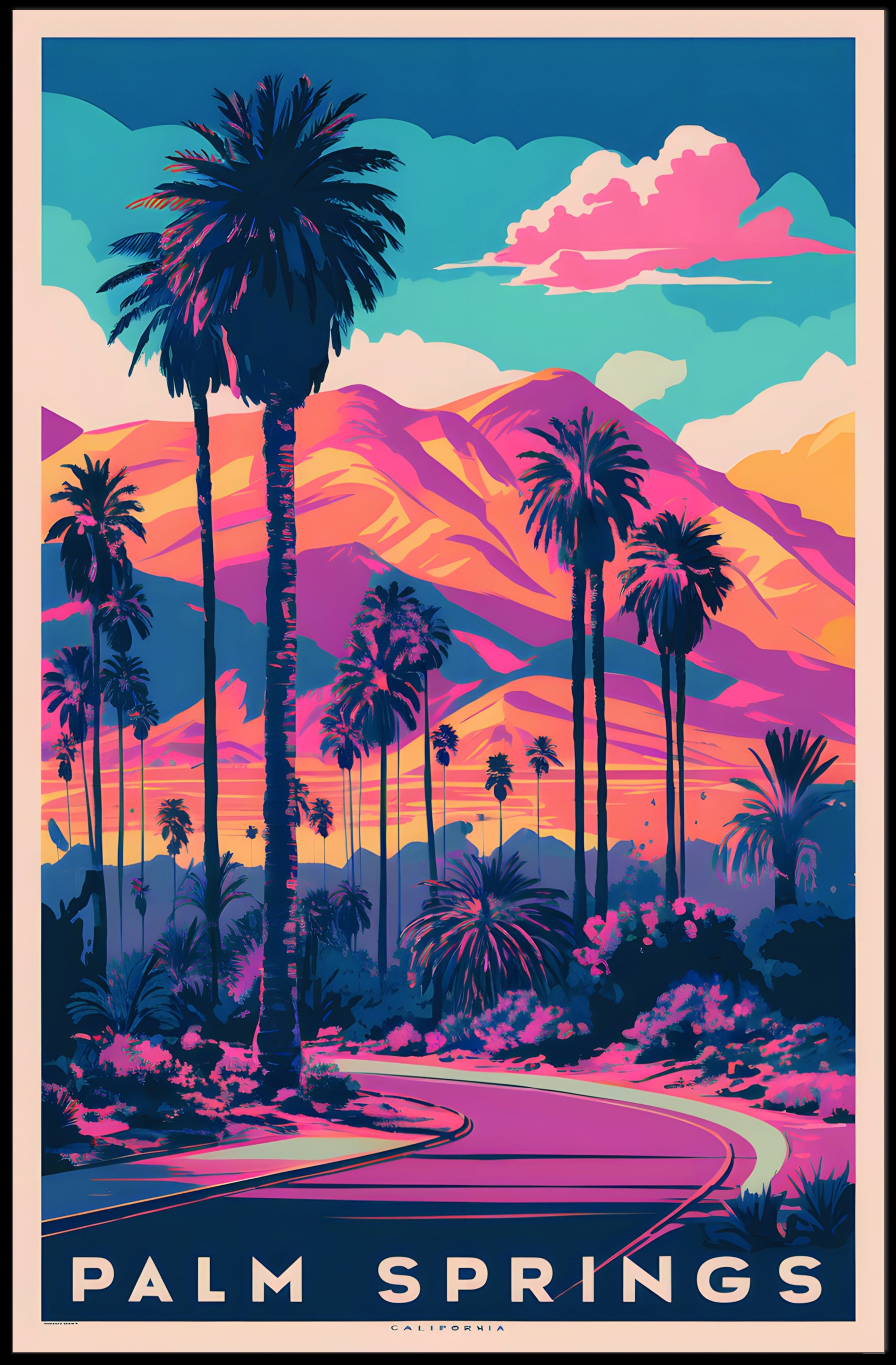 Palm Springs Vivid Sunset Poster