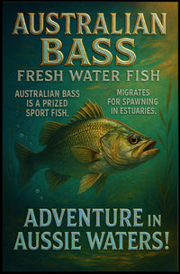 Adventure in Aussie Waters Australian Bass Poster