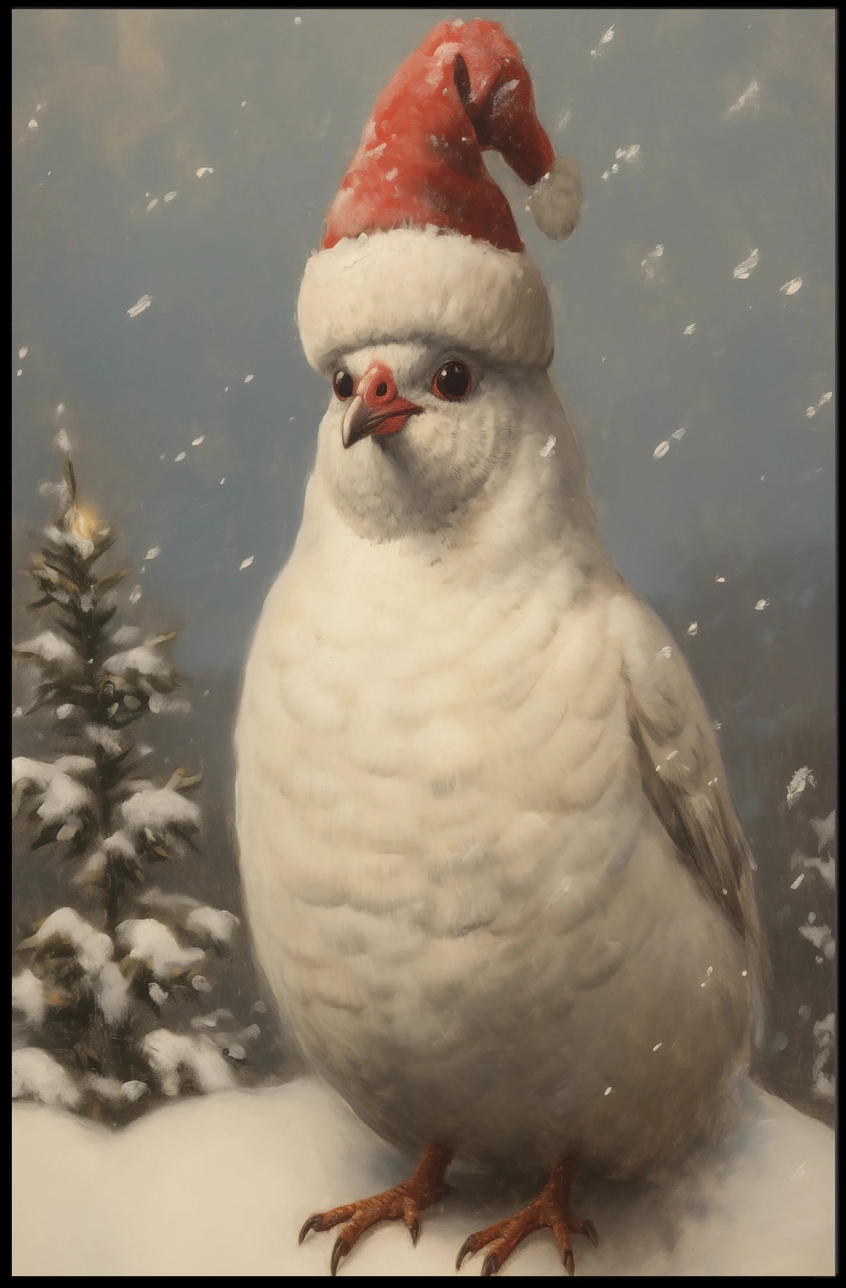 Festive Bird In Winter Wonderland Poster