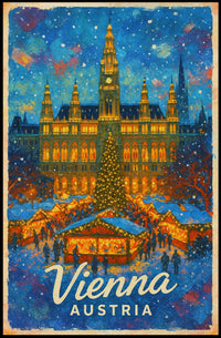 Vienna Winter Wonderland Timeless Cityscape Artistic Decor Enthusiasts Vintage Urban Poster
