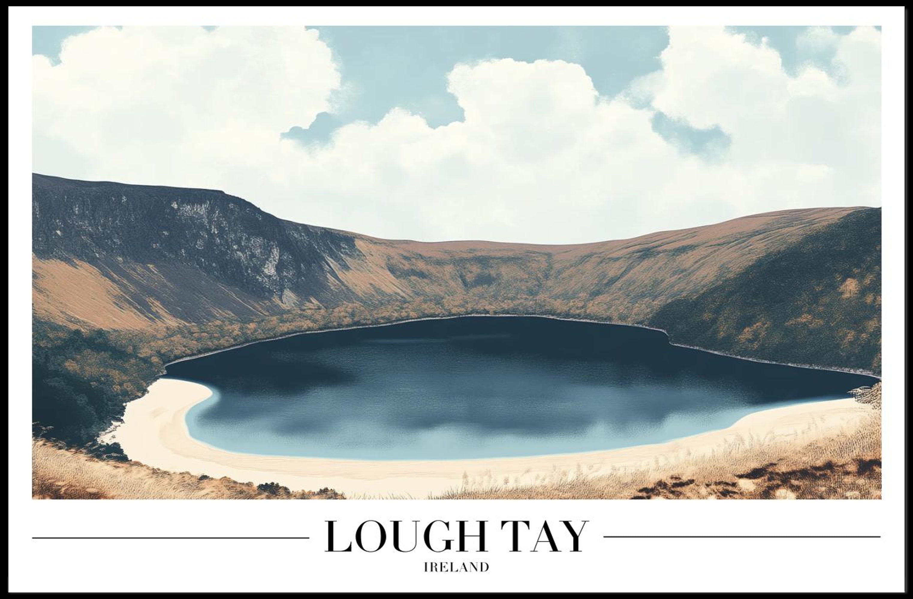 Lough Tay Ireland Travel Poster