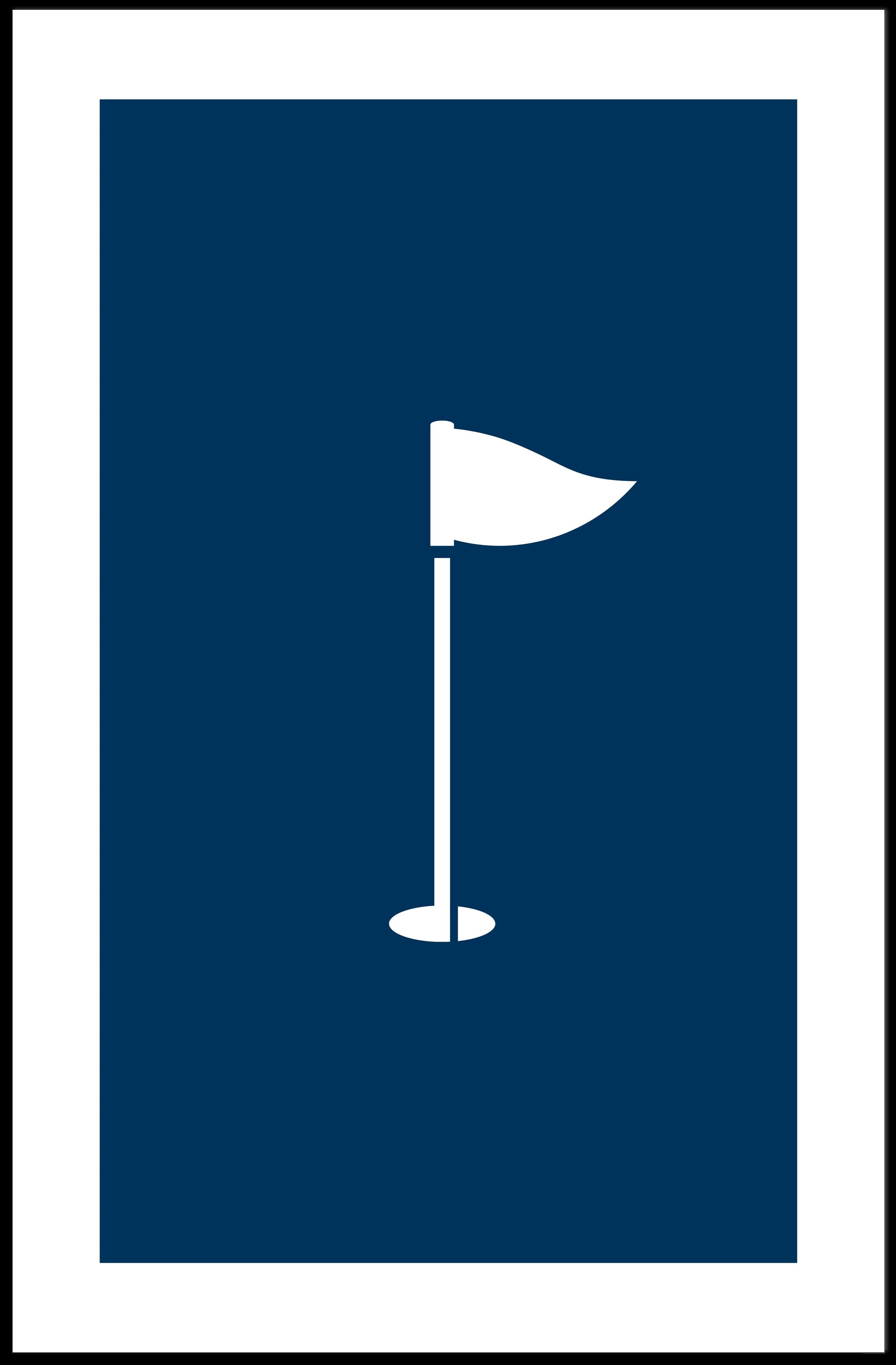 Minimalist White Flag on Deep Blue Background Poster