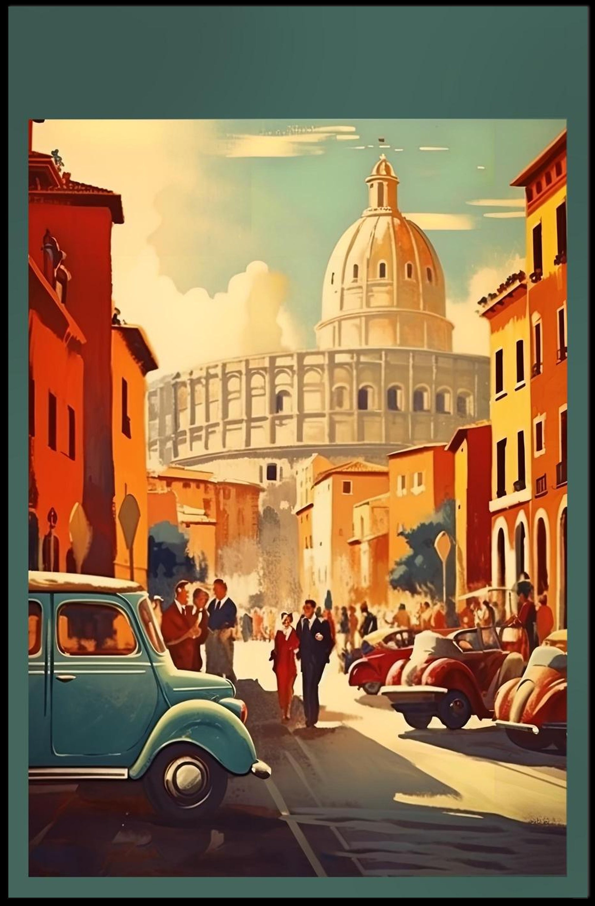 Vintage Italian Street Scene Poster