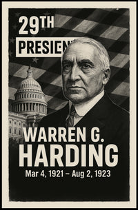 Warren G. Harding 29th President of the United States Digital Montaje Poster