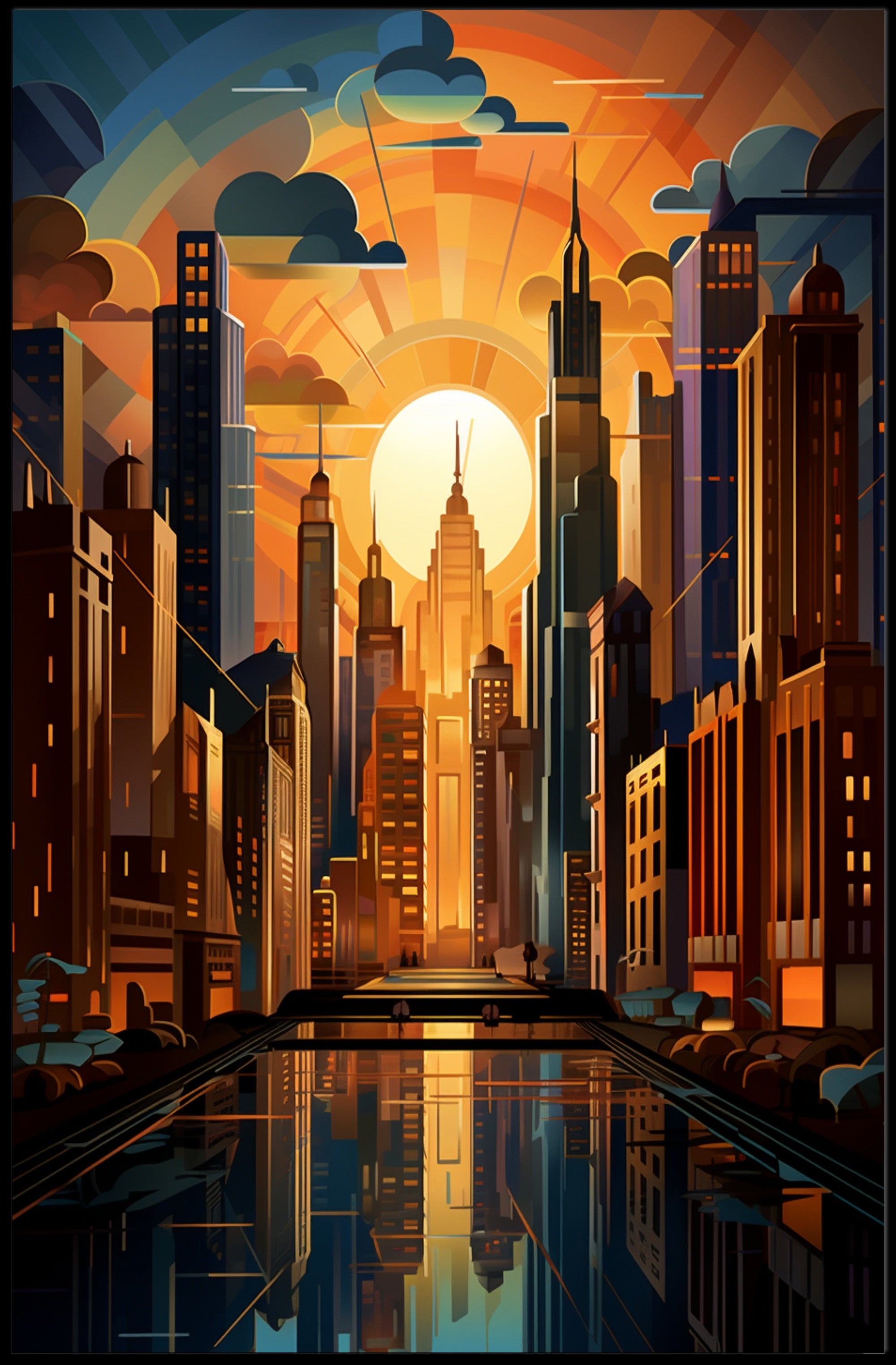 Urban Sunrise Poster PosterGoat