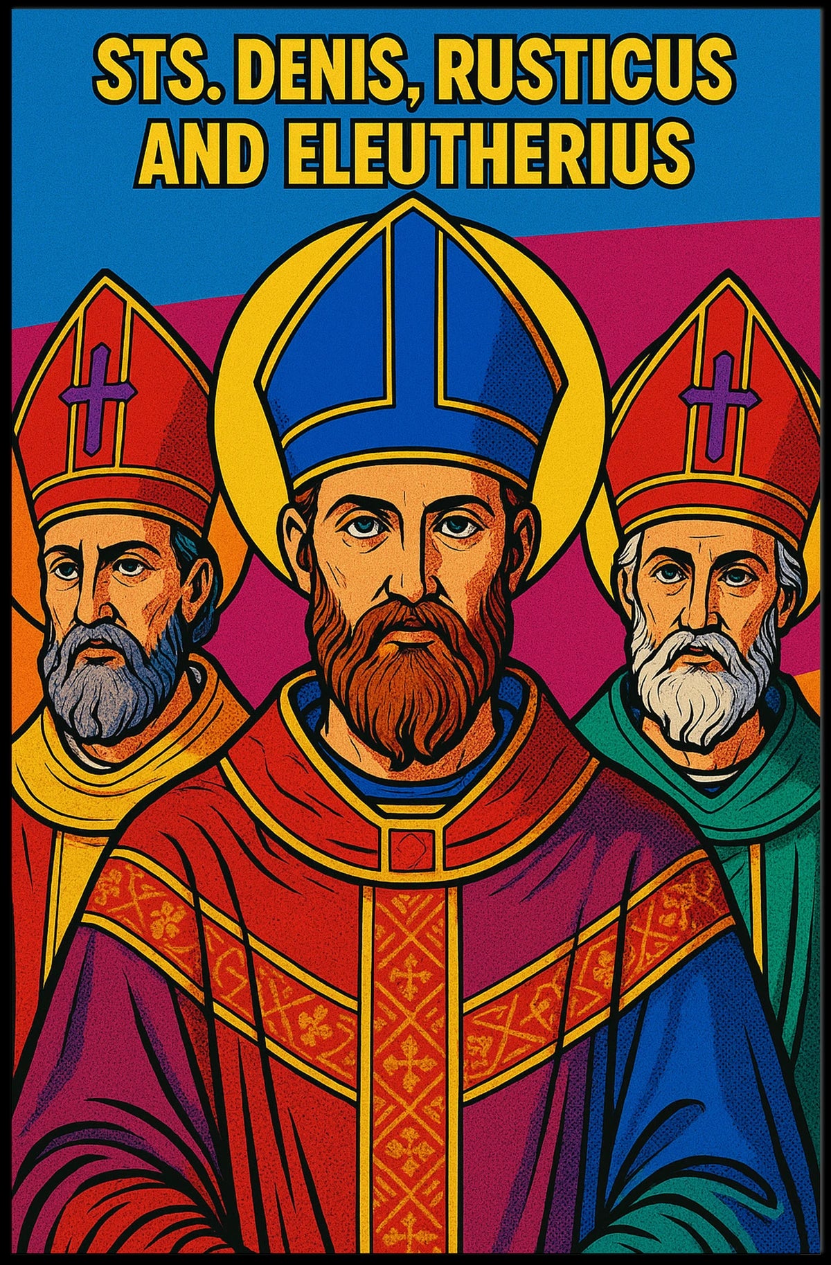 Saints Denis, Rusticus, and Eleutherius Poster