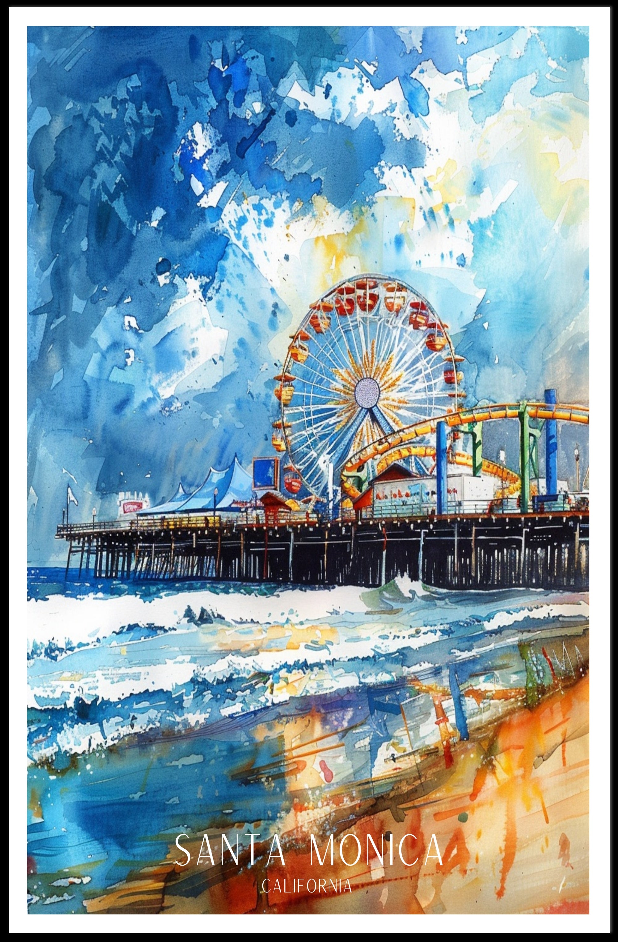 Santa Monica Pier Poster PosterGoat