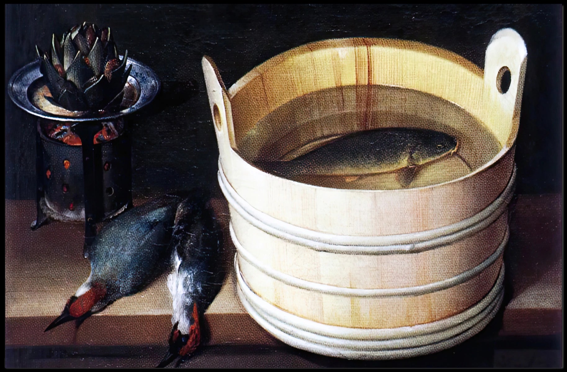 Still Life with Fish and Birds Artistic Poster