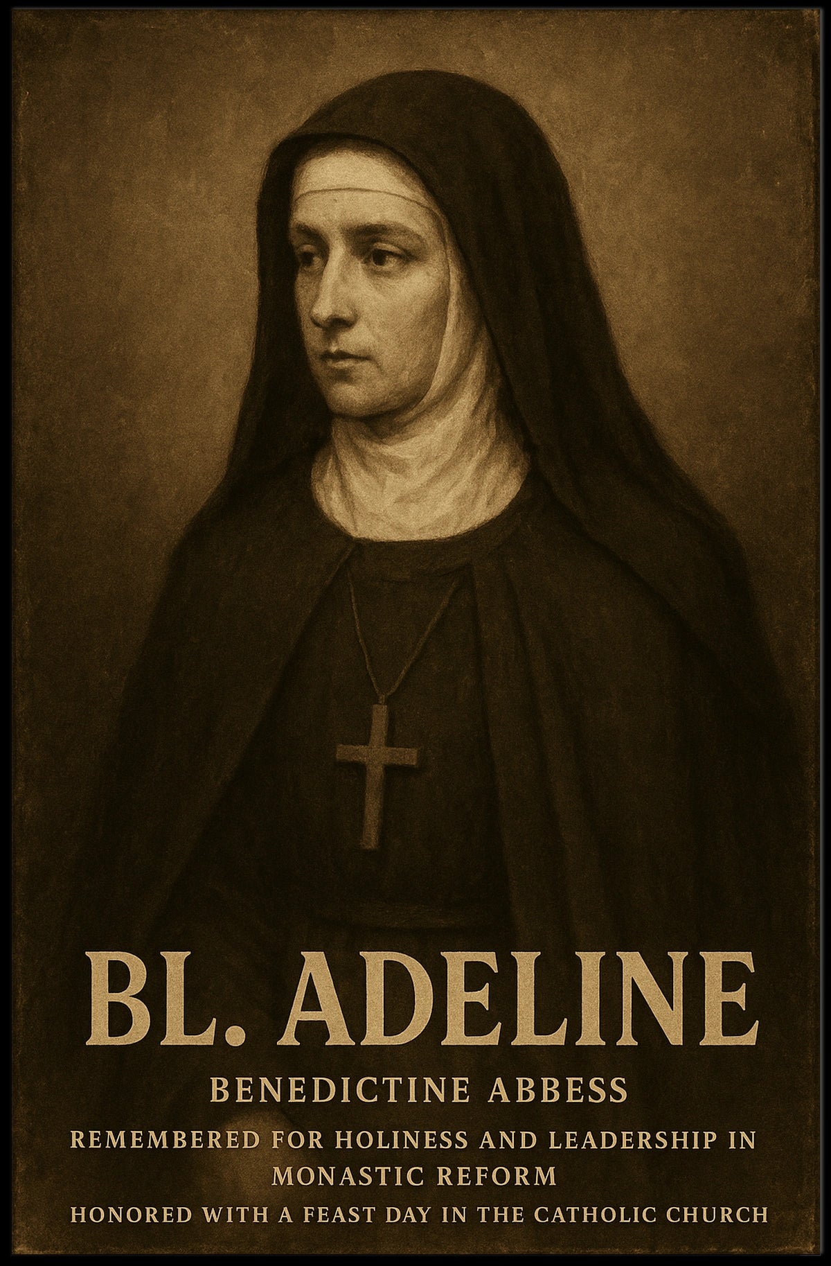 Bl. Adeline Benedictine Abbess Poster