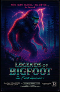 Bigfoot Mystery Forest Dark Neon Fantasy or Mythology Poster