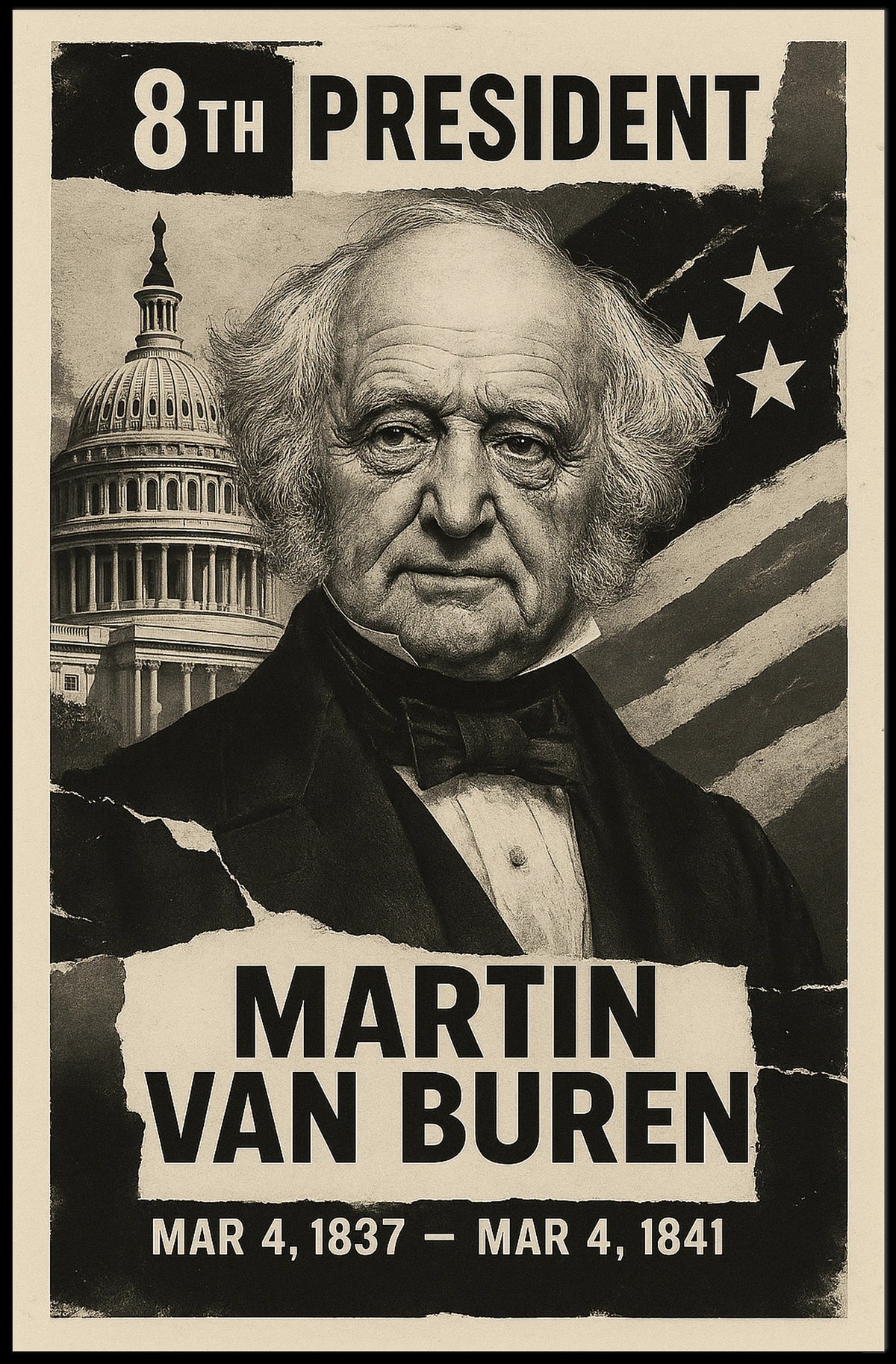 Martin Van Buren 8th President of the United States Digital Montaje Poster