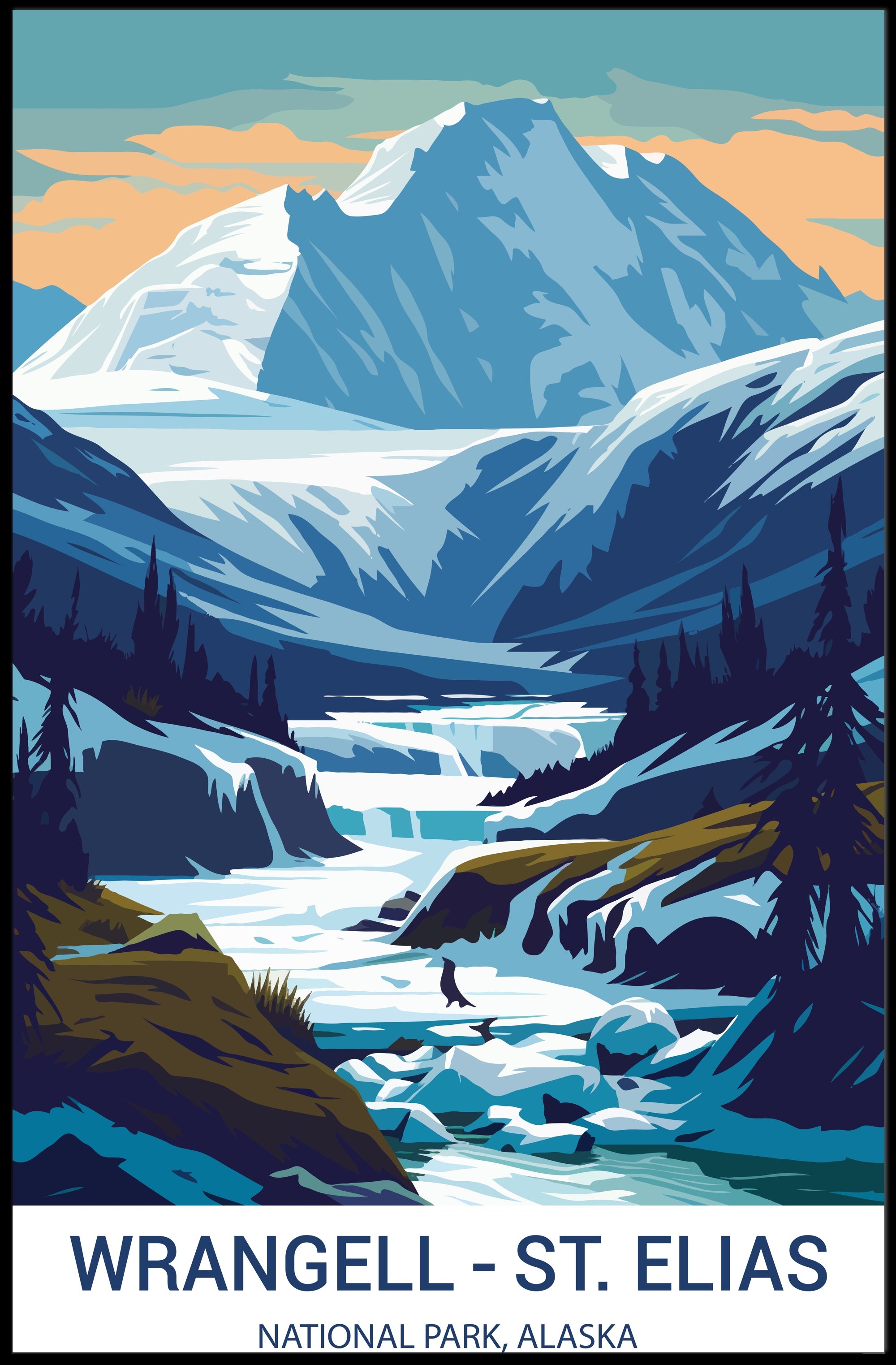 Wrangell–St. Elias Dawn Landscape National Park Poster