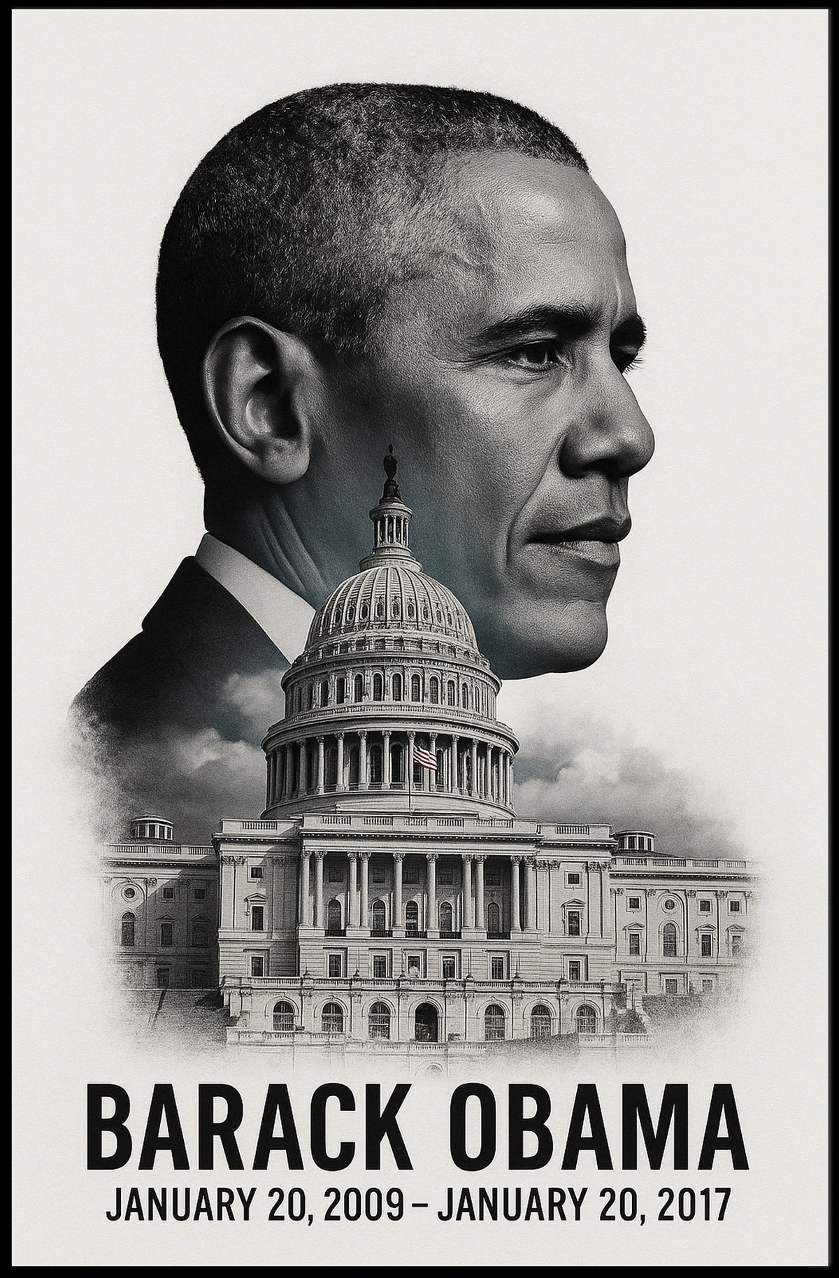 Barack Obama 44th President of the United States Reflections Poster