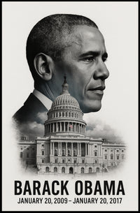 Barack Obama 44th President of the United States Reflections Poster
