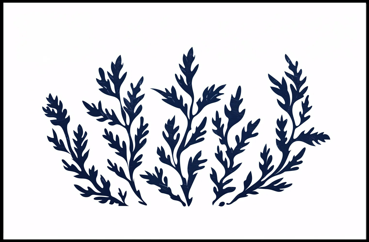 Abstract Botanical Minimalist Poster: Blue Foliage Design