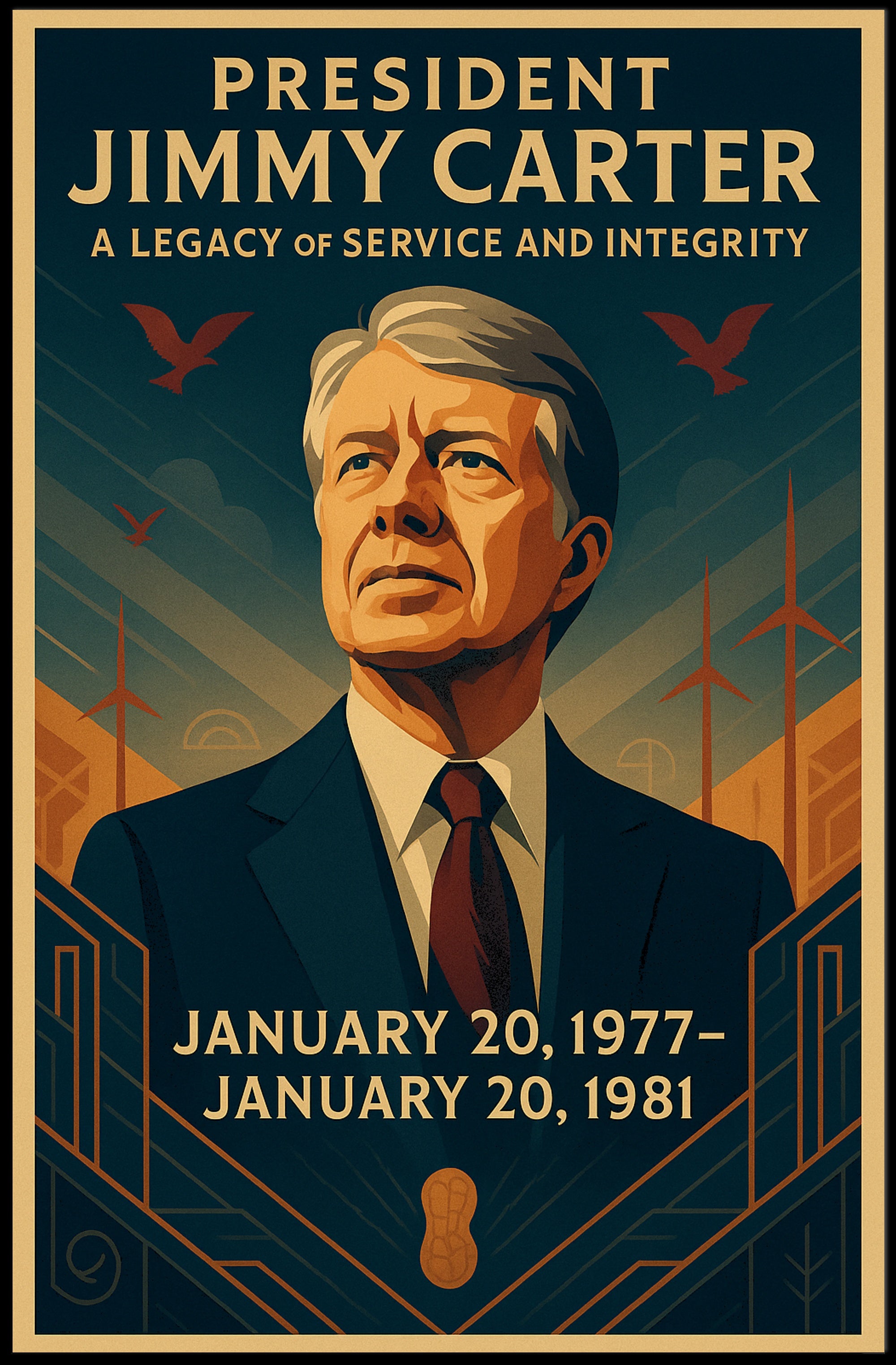Jimmy Carter Legacy of Service Poster Wall Art PosterGoat