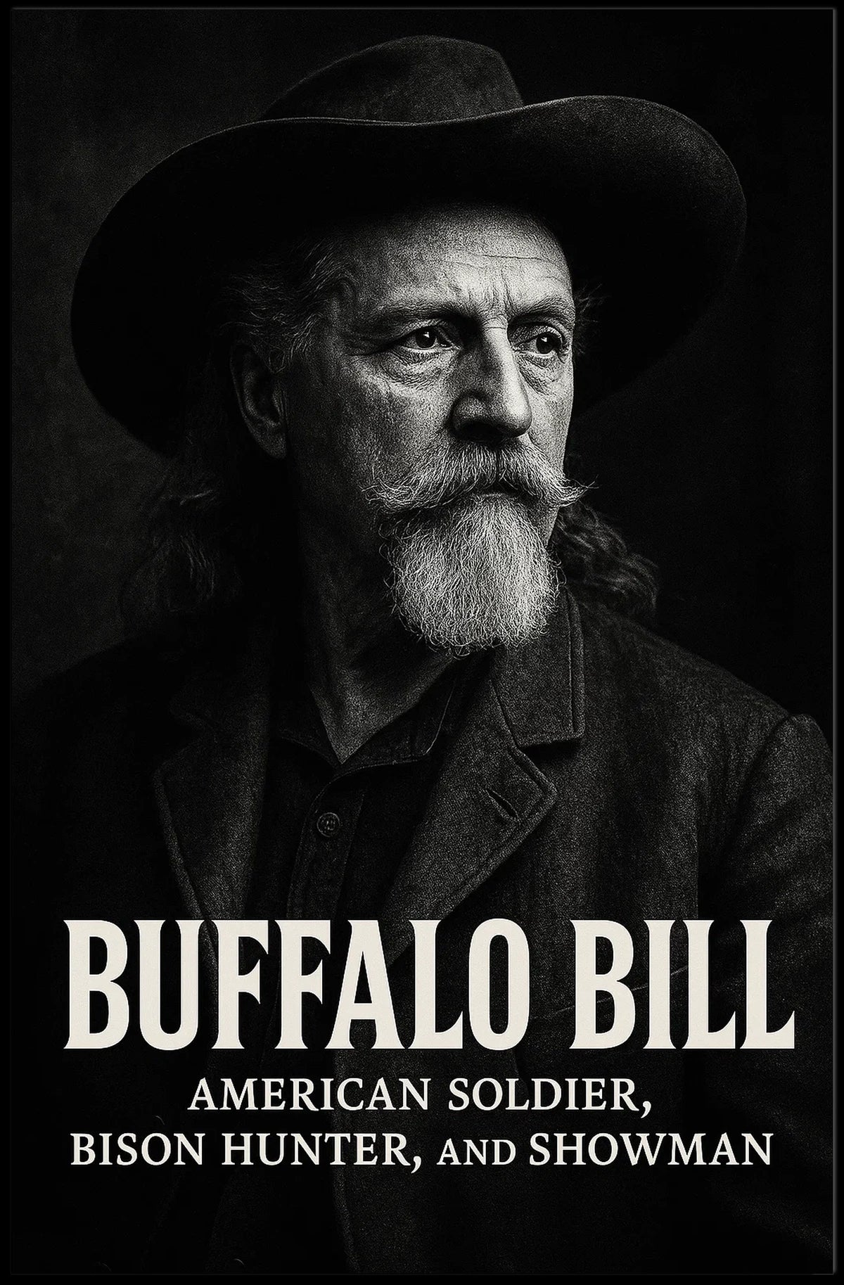 Buffalo Bill Vintage Sepia Portrait Art Heritage Poster