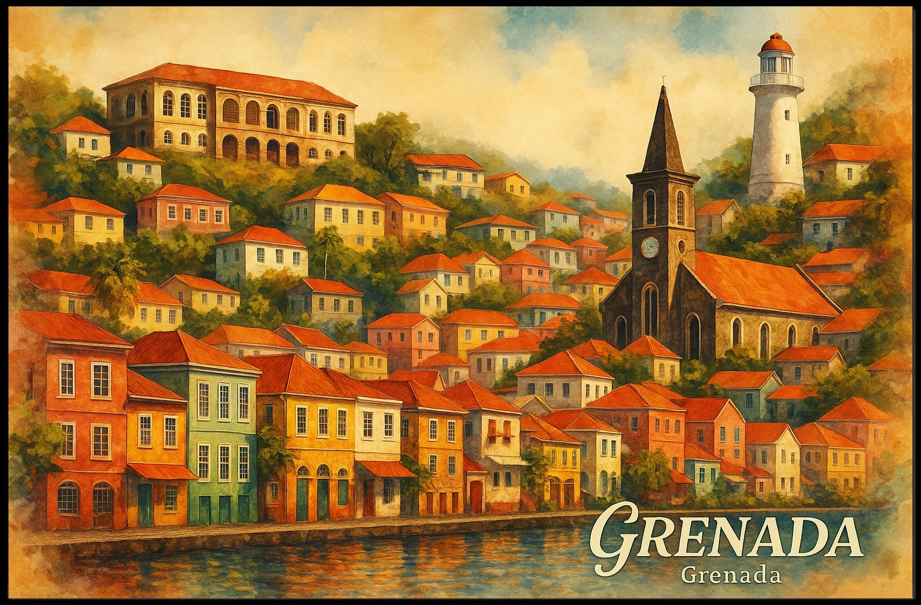 Grenada A Scenic View Poster