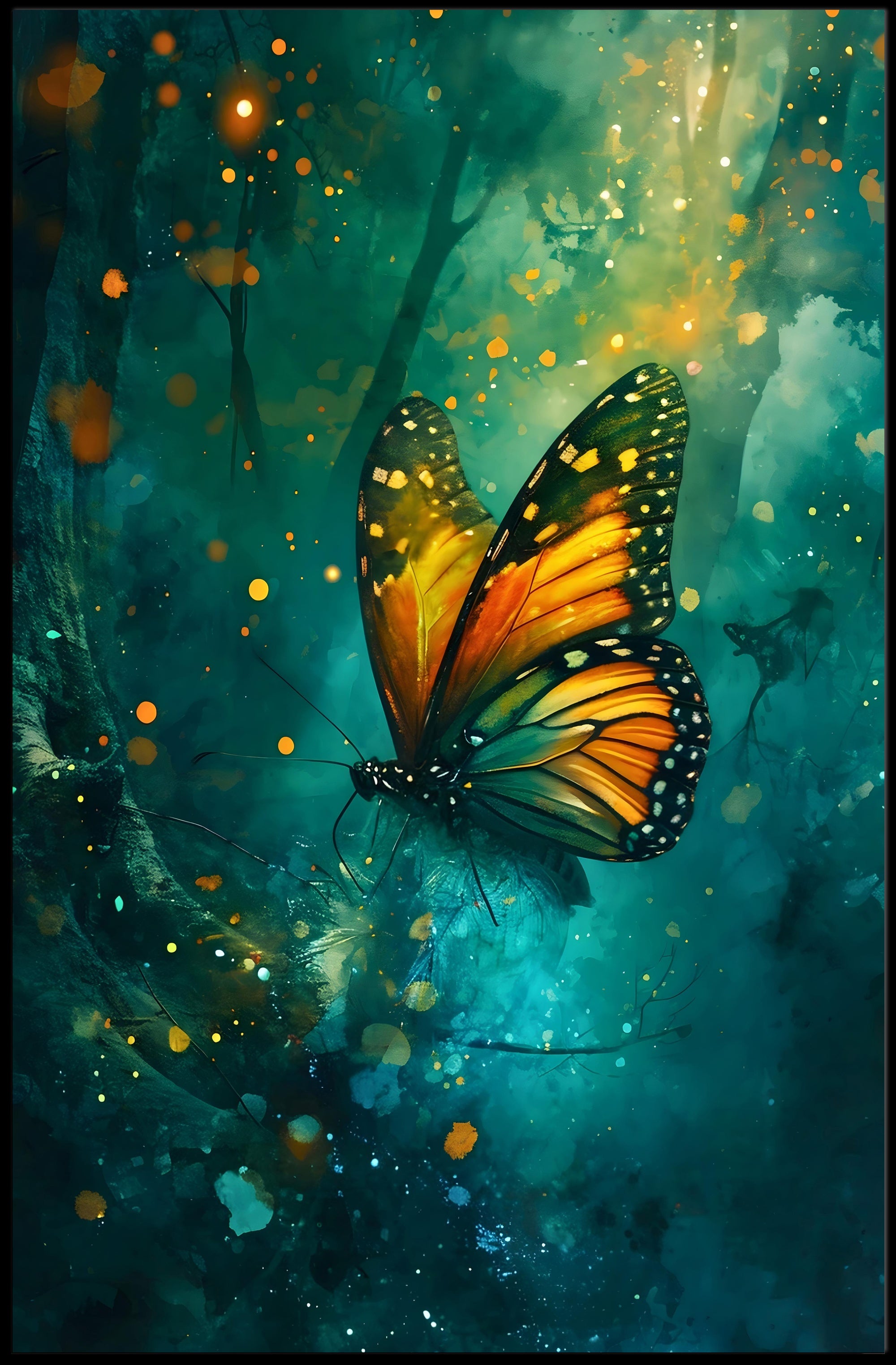 Enchanting Butterfly Scene in Fantasy or Mythology Poster
