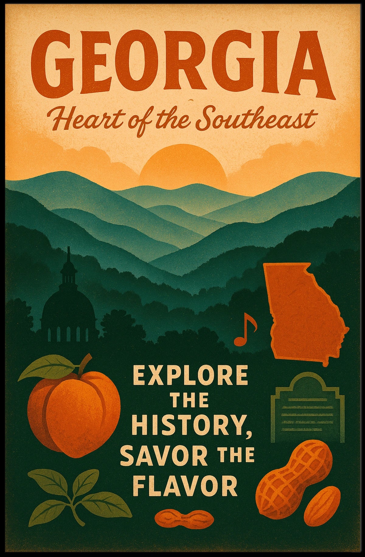 Georgia Heart Of The Southeast Poster