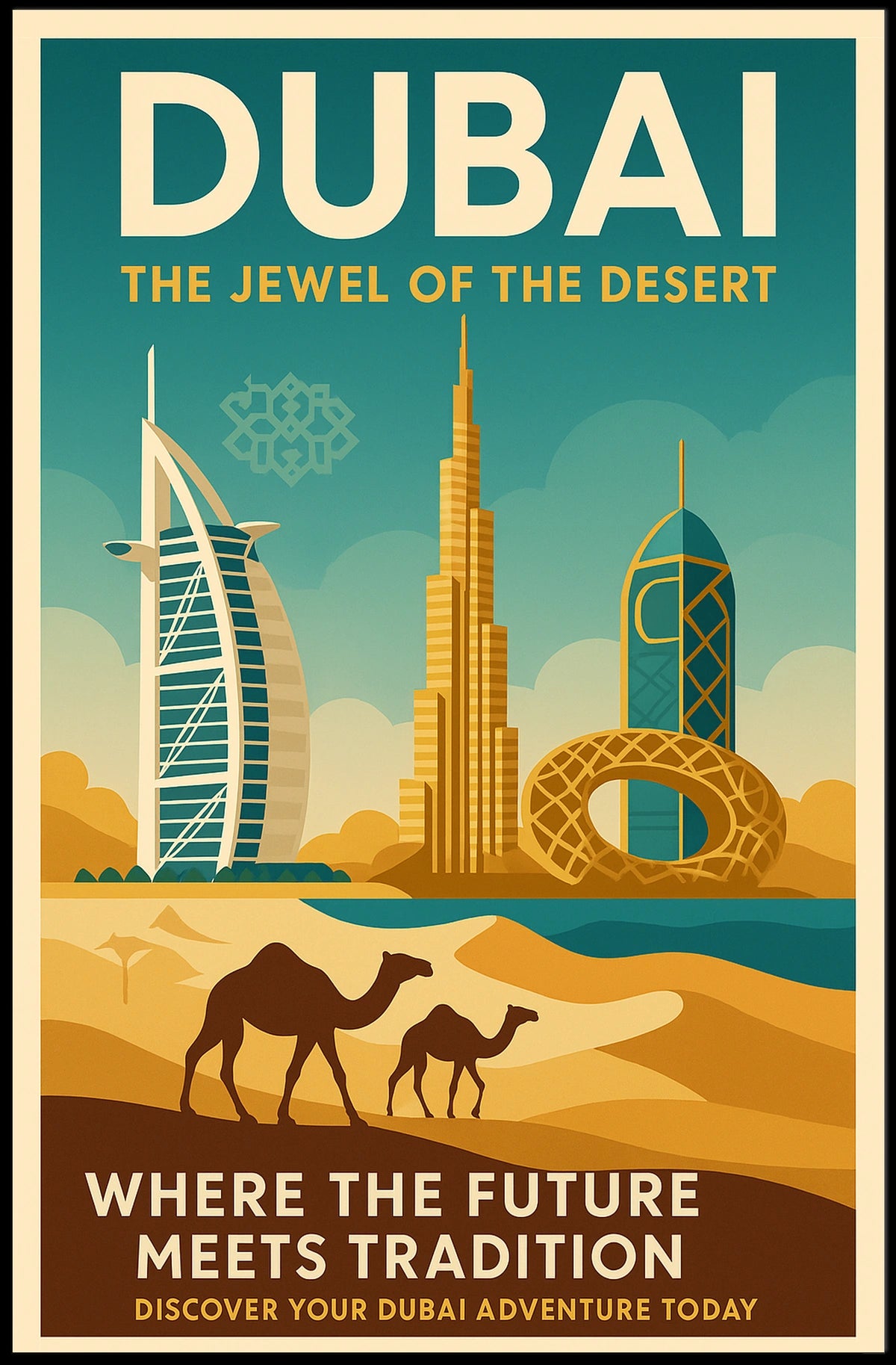 Dubai Poster Jewel of the Desert for Modern Home Decor