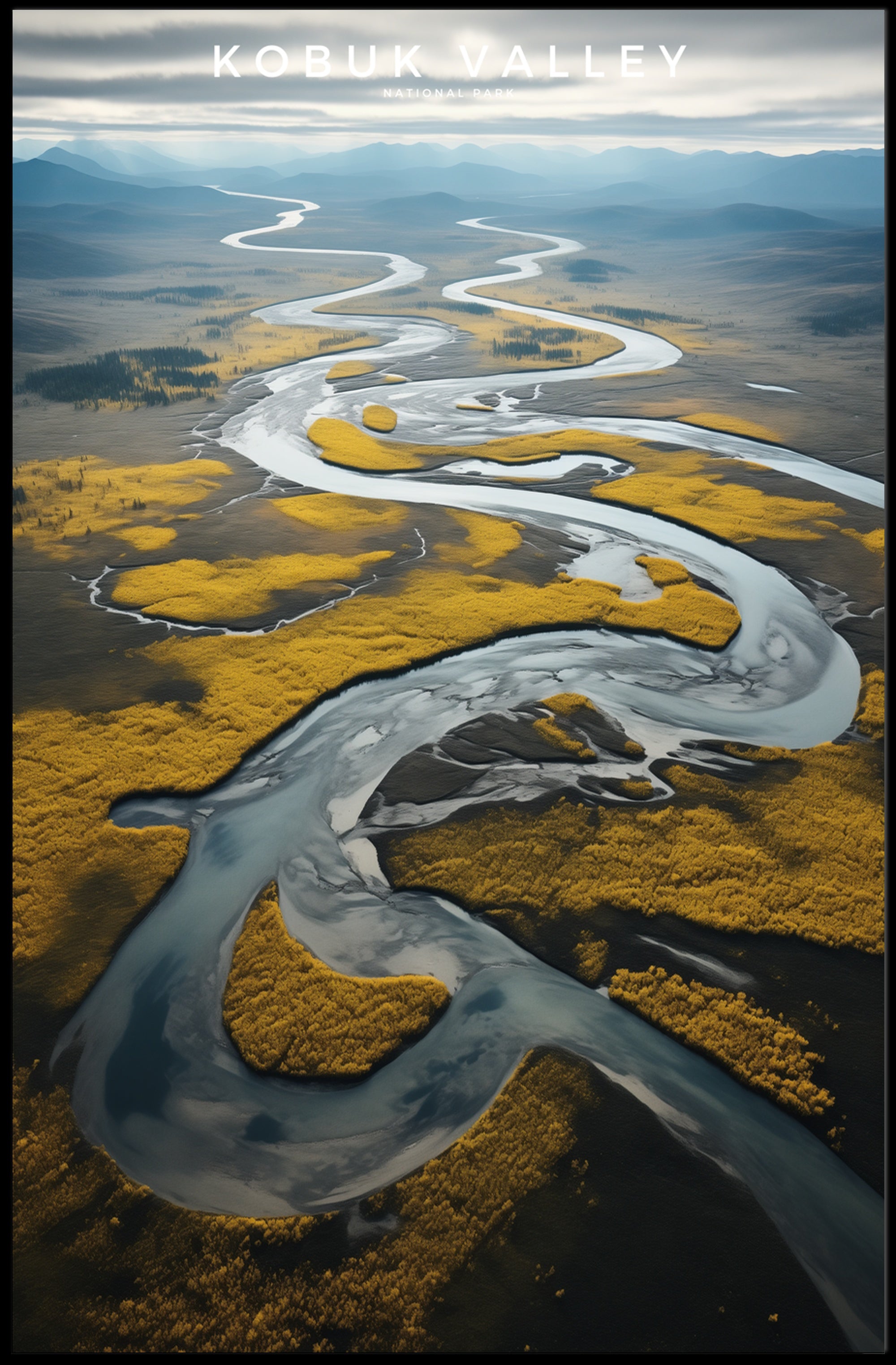 Kobuk Valley National Park Travel Poster Vintage Print