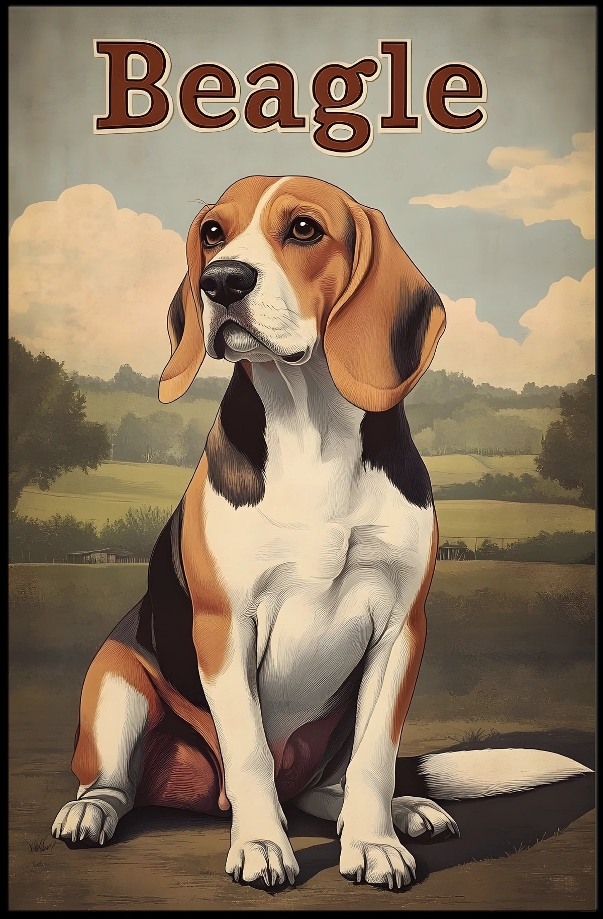 Beagle Portrait Poster