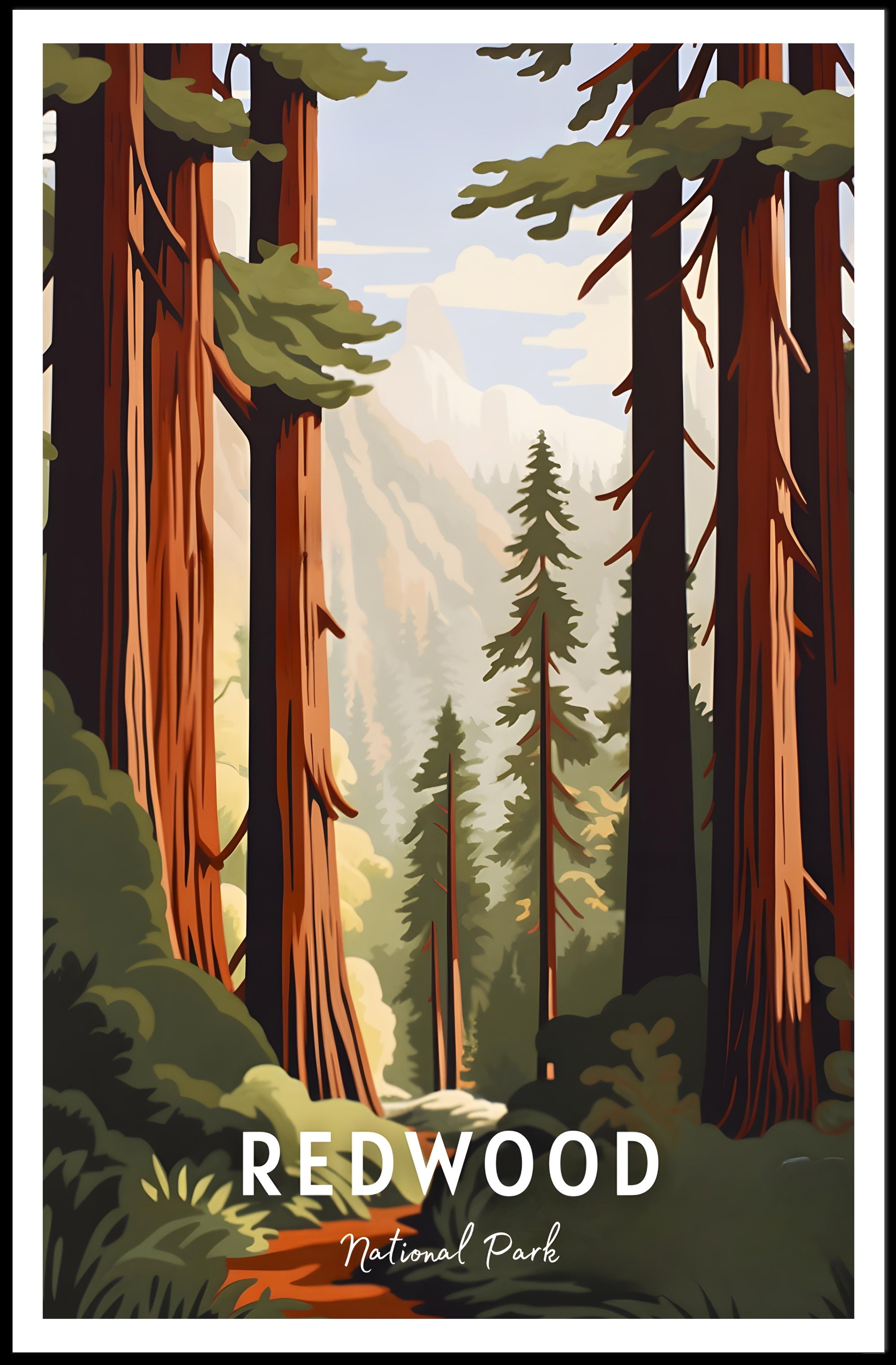 Redwood National Park Scenic Poster Wall Art
