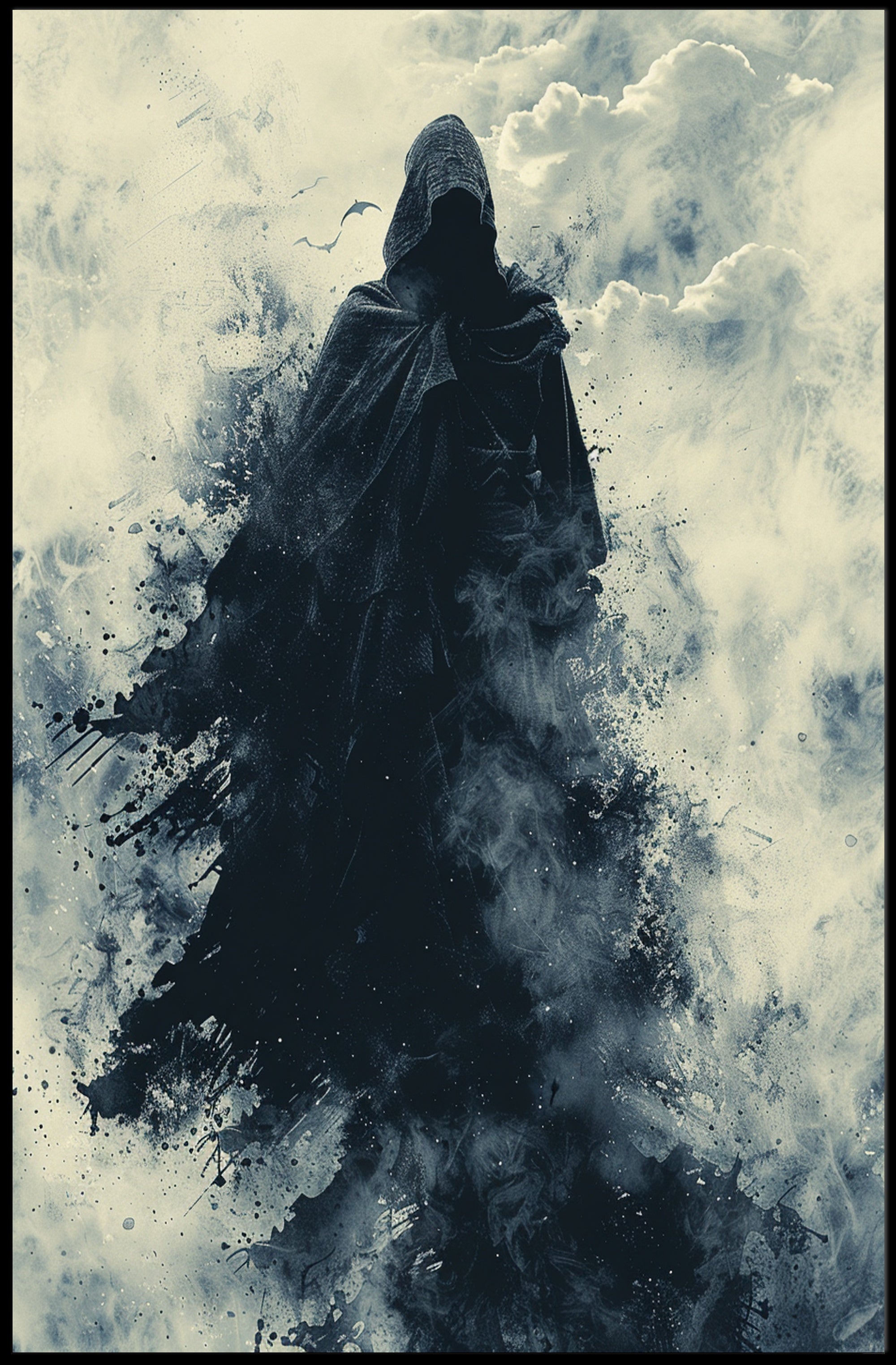 Mystical Hooded Figure in Dark Mist Fantasy or Mythology Poster PosterGoat