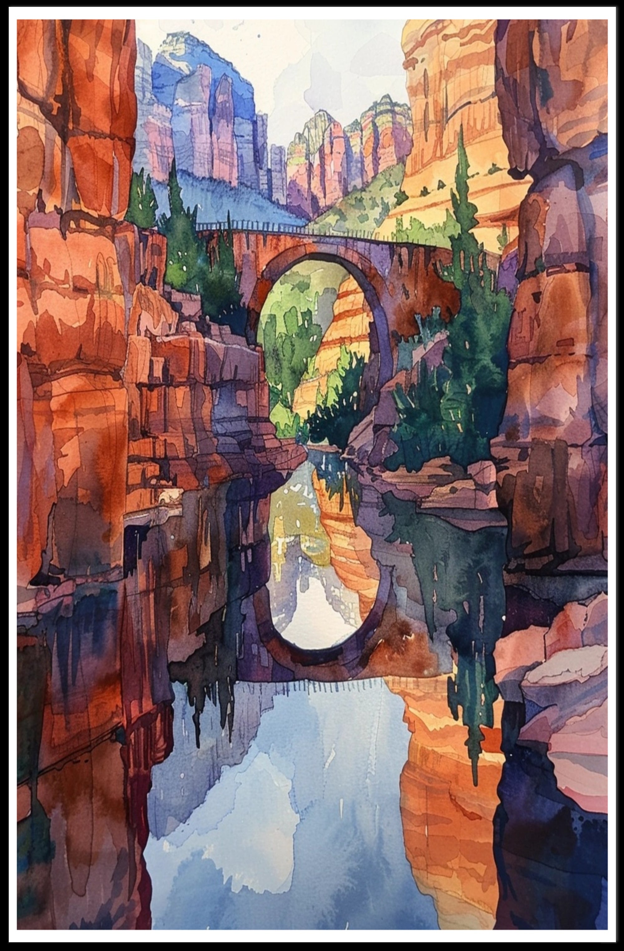 Serene Canyon Reflection Poster PosterGoat