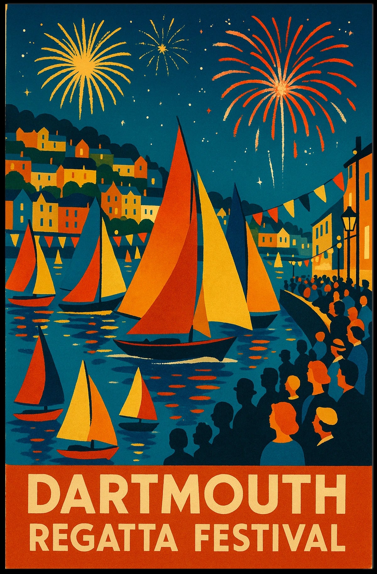 Dartmouth Regatta Festival Fireworks & Sails Poster