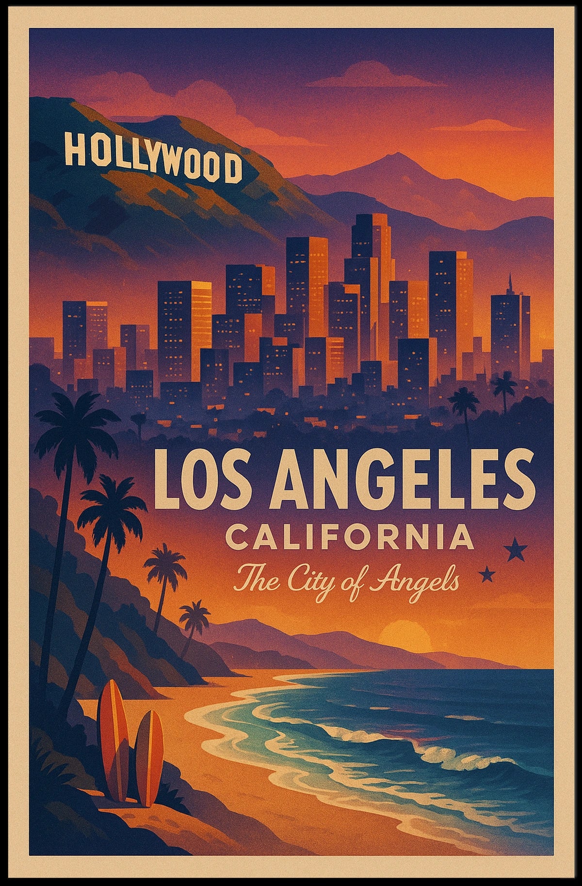 Los Angeles The City of Angels Poster