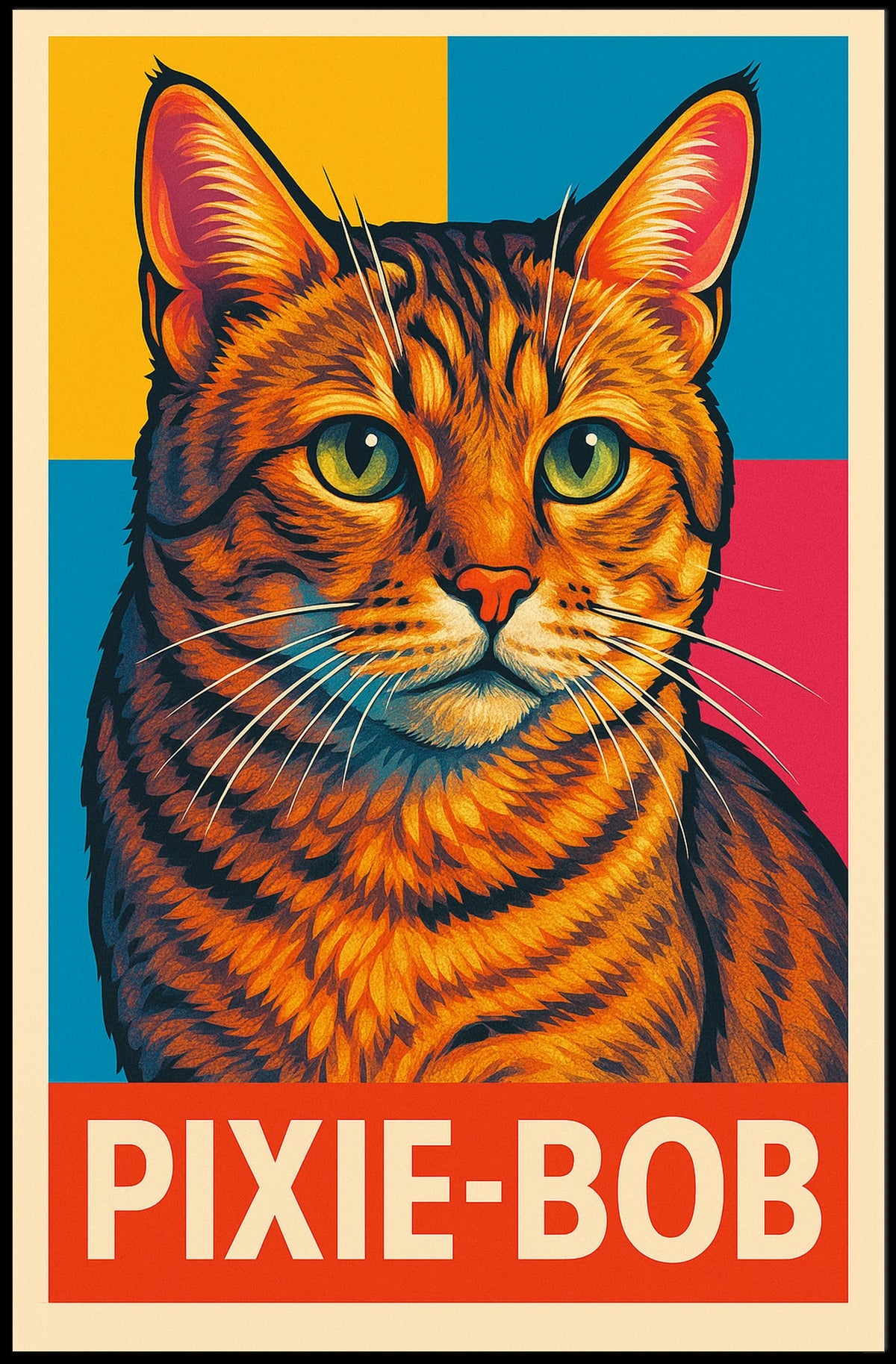 Pixie-Bob Cat Portrait Poster