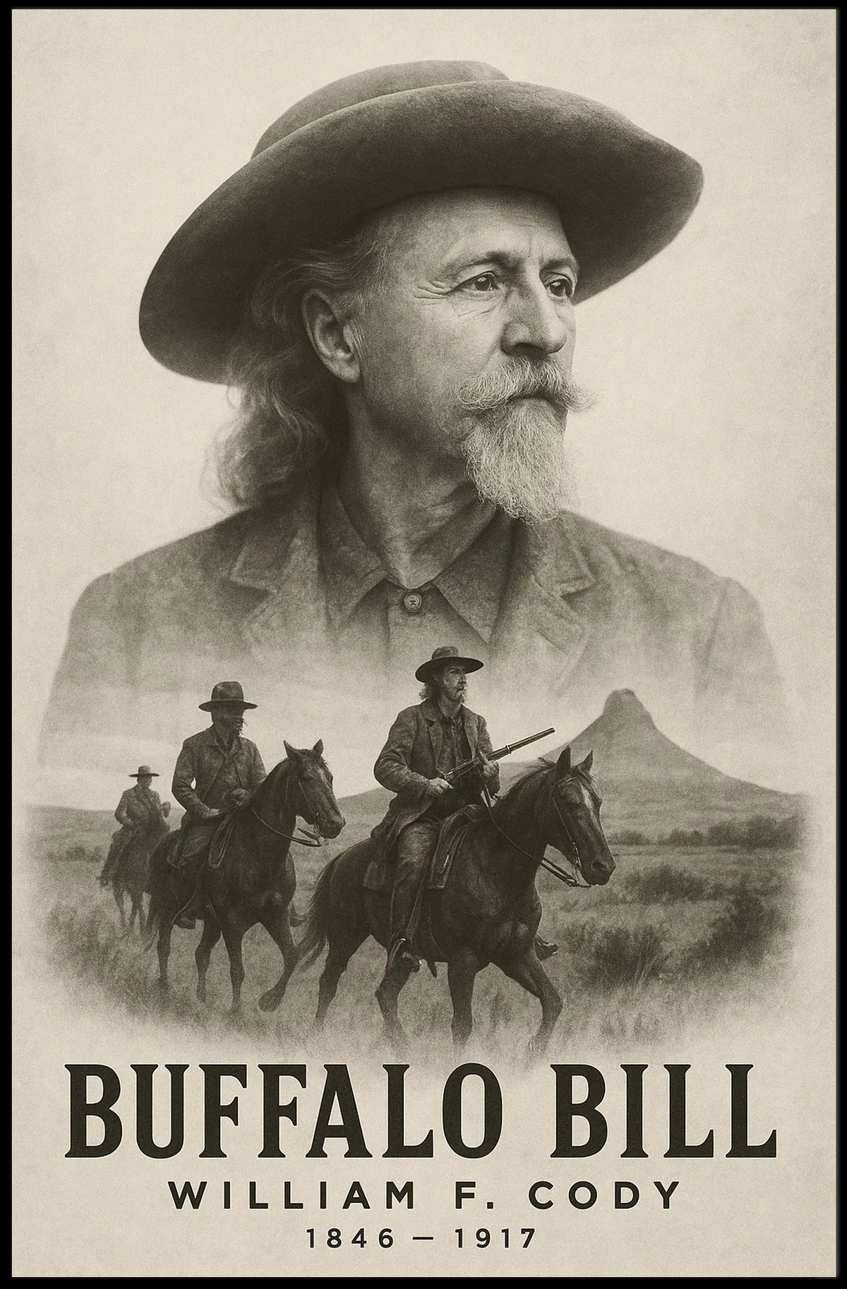 Buffalo Bill Wild West Tribute Cultural or Heritage Poster