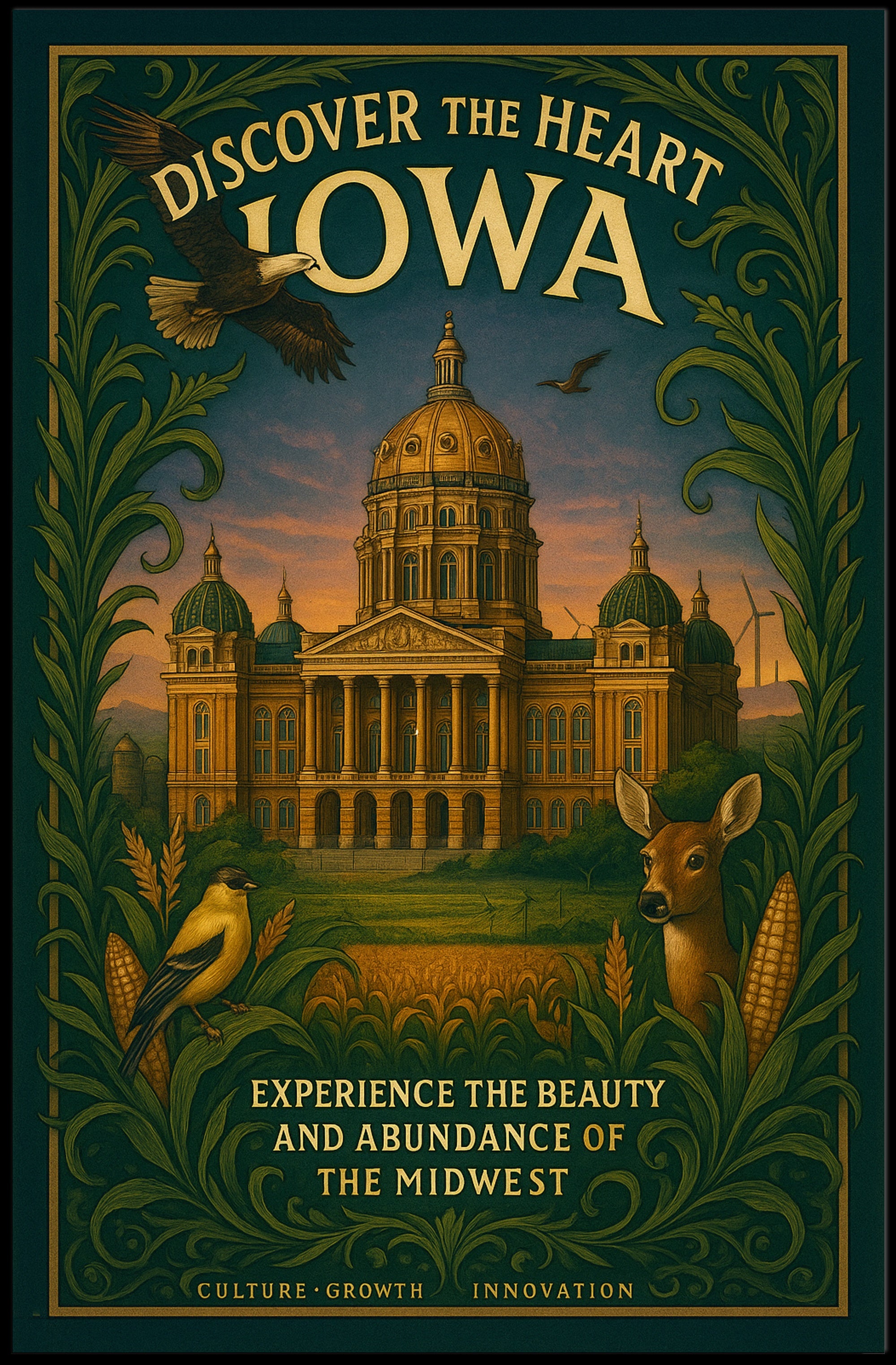 Discover The Heart Of Iowa Poster