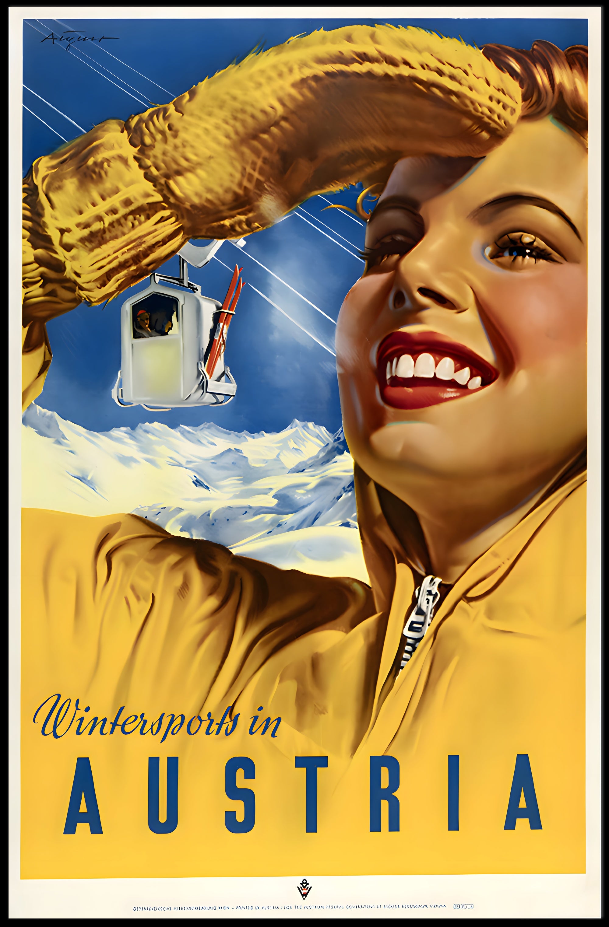 Austria Winter Sports Travel Poster PosterGoat