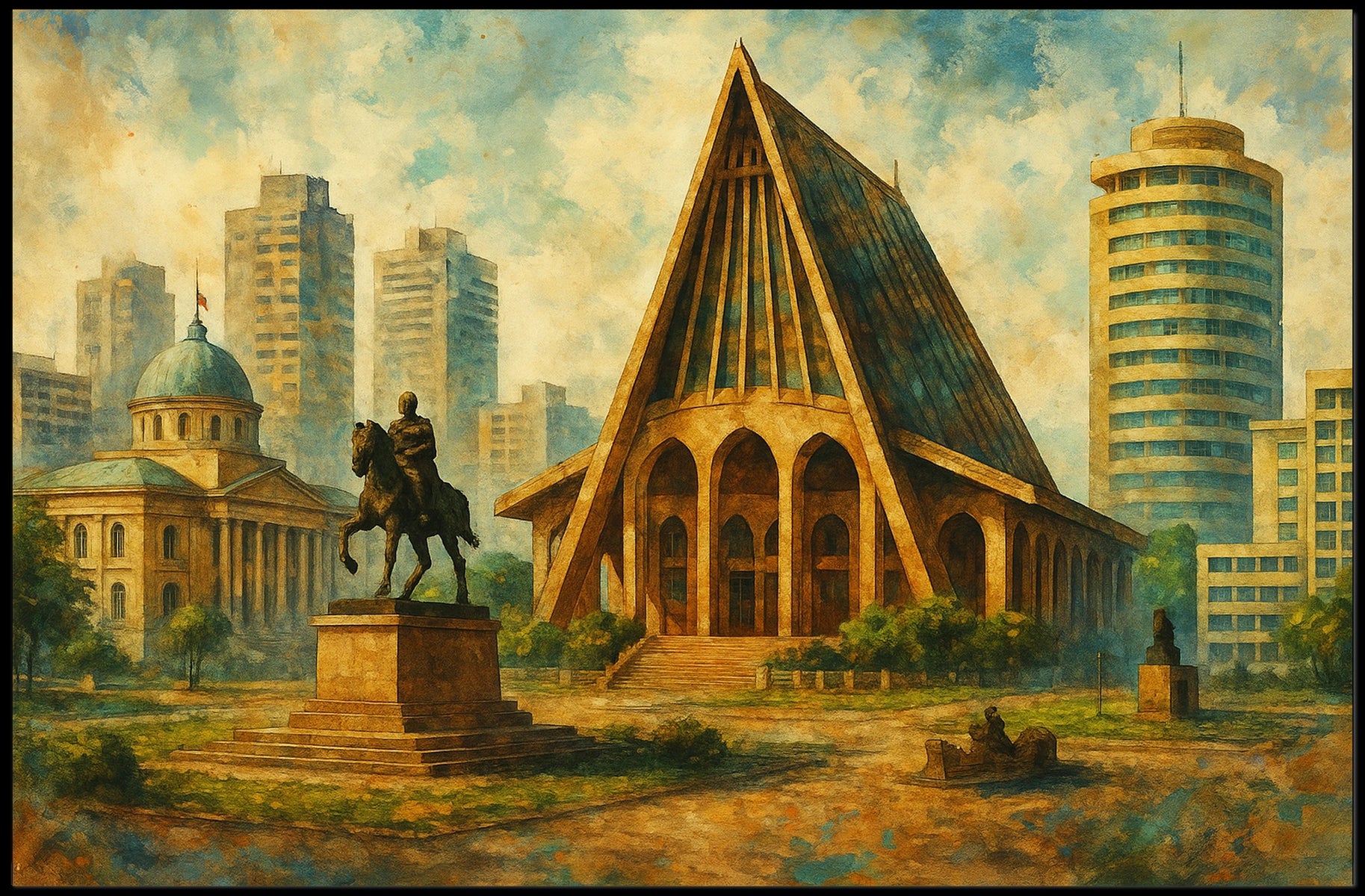 Urban Architectural Harmony Wanderlust Minimalist Poster