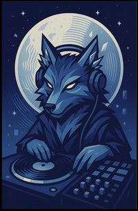 Dj Wolf Under The Moon Poster