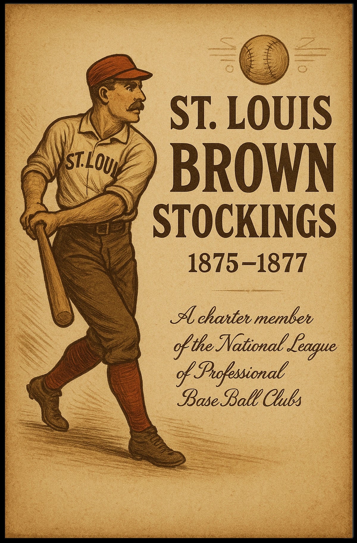 St. Louis Brown Stockings 1875-1877 Poster