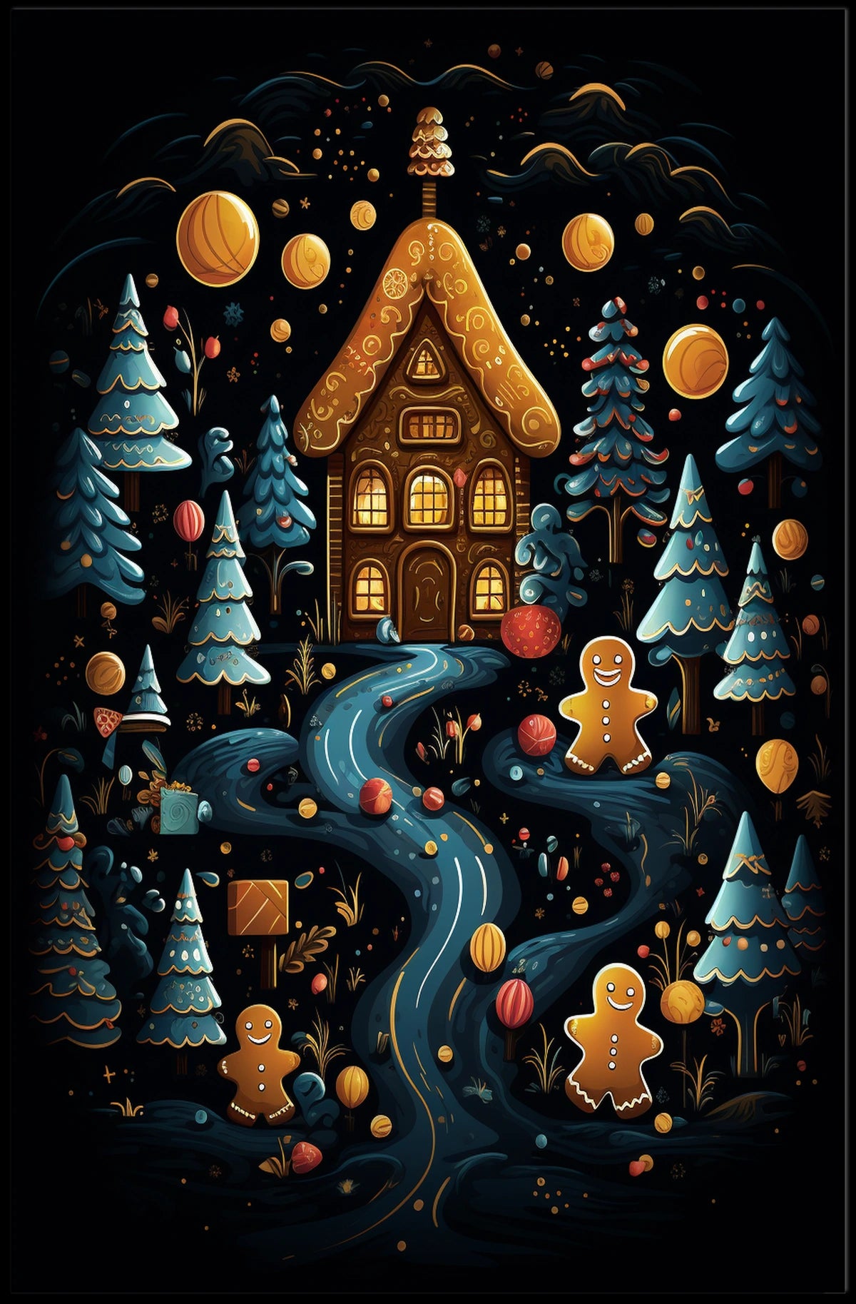 Whimsical Winter Wonderland Fantasy Art Poster