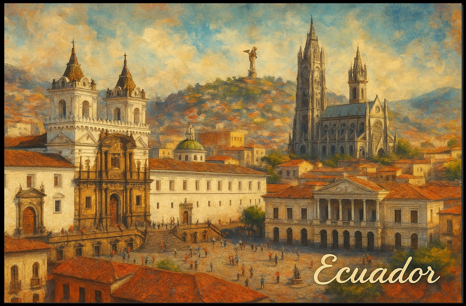 Ecuador A Vibrant Cityscape Poster